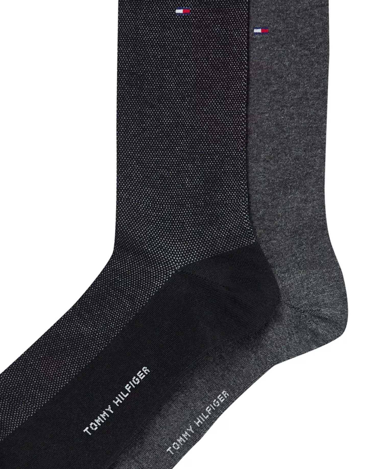 Men's Dress Reinforced Heel Crew Socks, 2-Pack - Black/Gray - ONE SIZE
