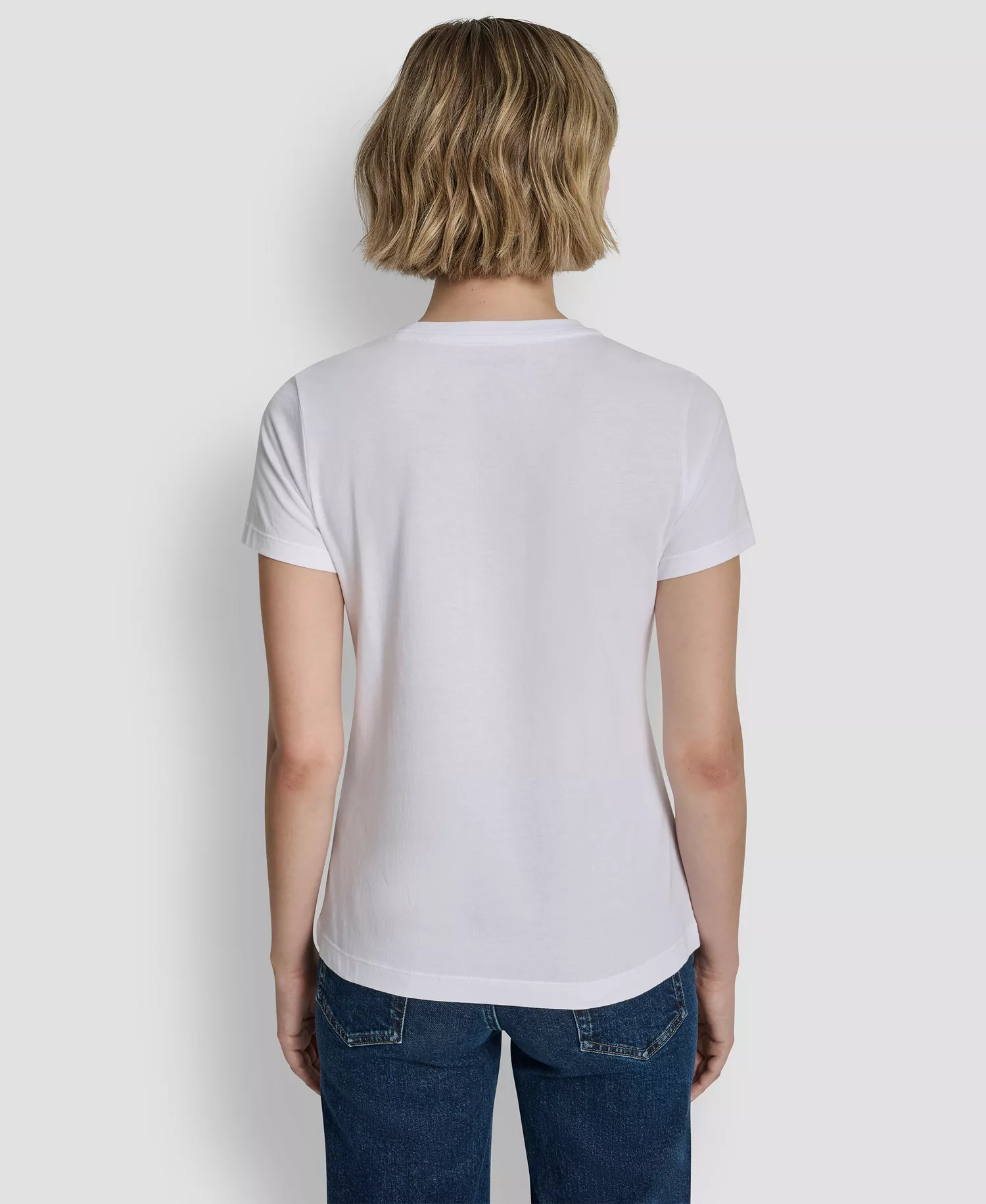 Women's Sequin Photoreal Logo Crewneck T-Shirt - White/clear Blue - L