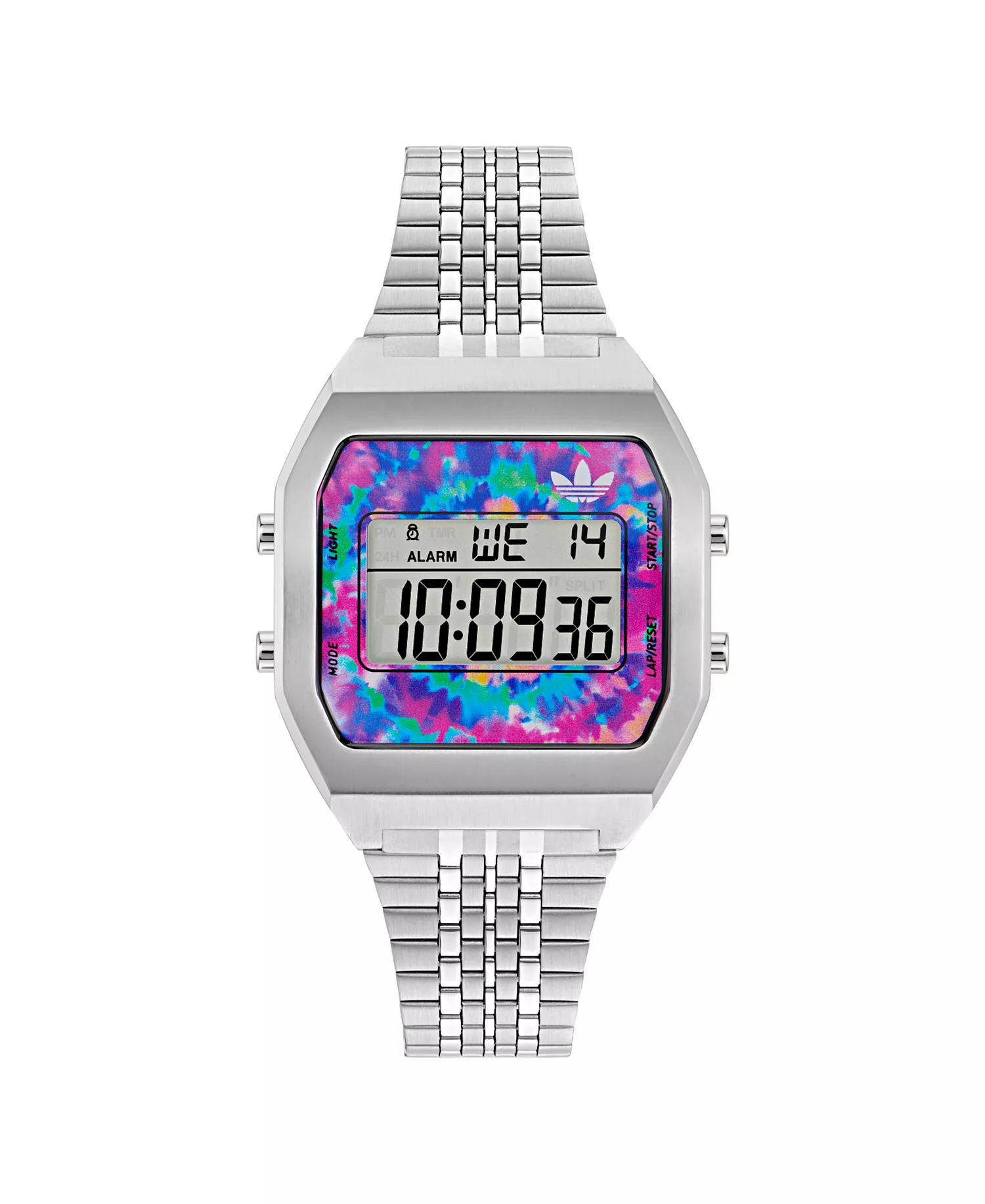 Unisex Digital Silver-Tone Stainless Steel Watch, 36mm - Silver-Tone - No Size