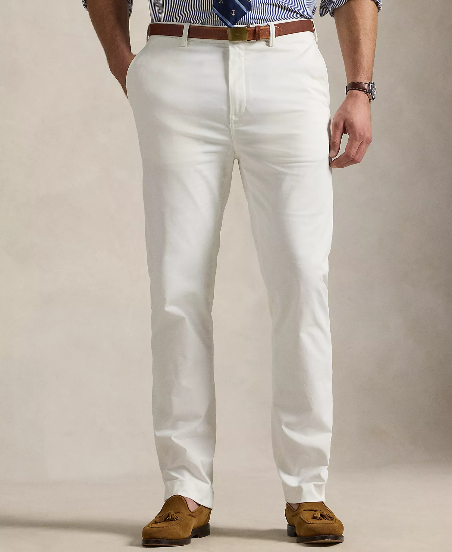 Men's Big & Tall Stretch Classic Fit Washed Chino Pants - Ceramic White - 38x36