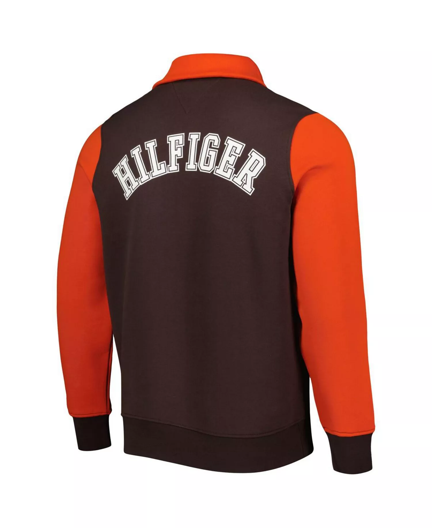 Men's Brown, Orange Cleveland Browns Aiden Quarter-Zip Top - Brown, Orange - L