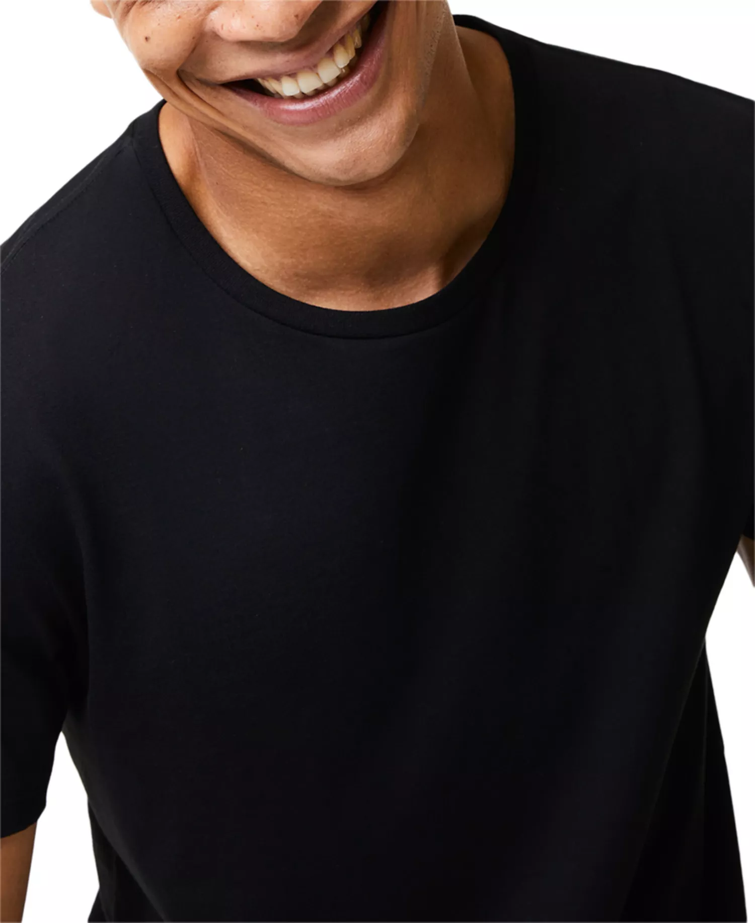 Men's 3-Pack Regular Fit Crew Neck Cotton Undershirts - Black - Large