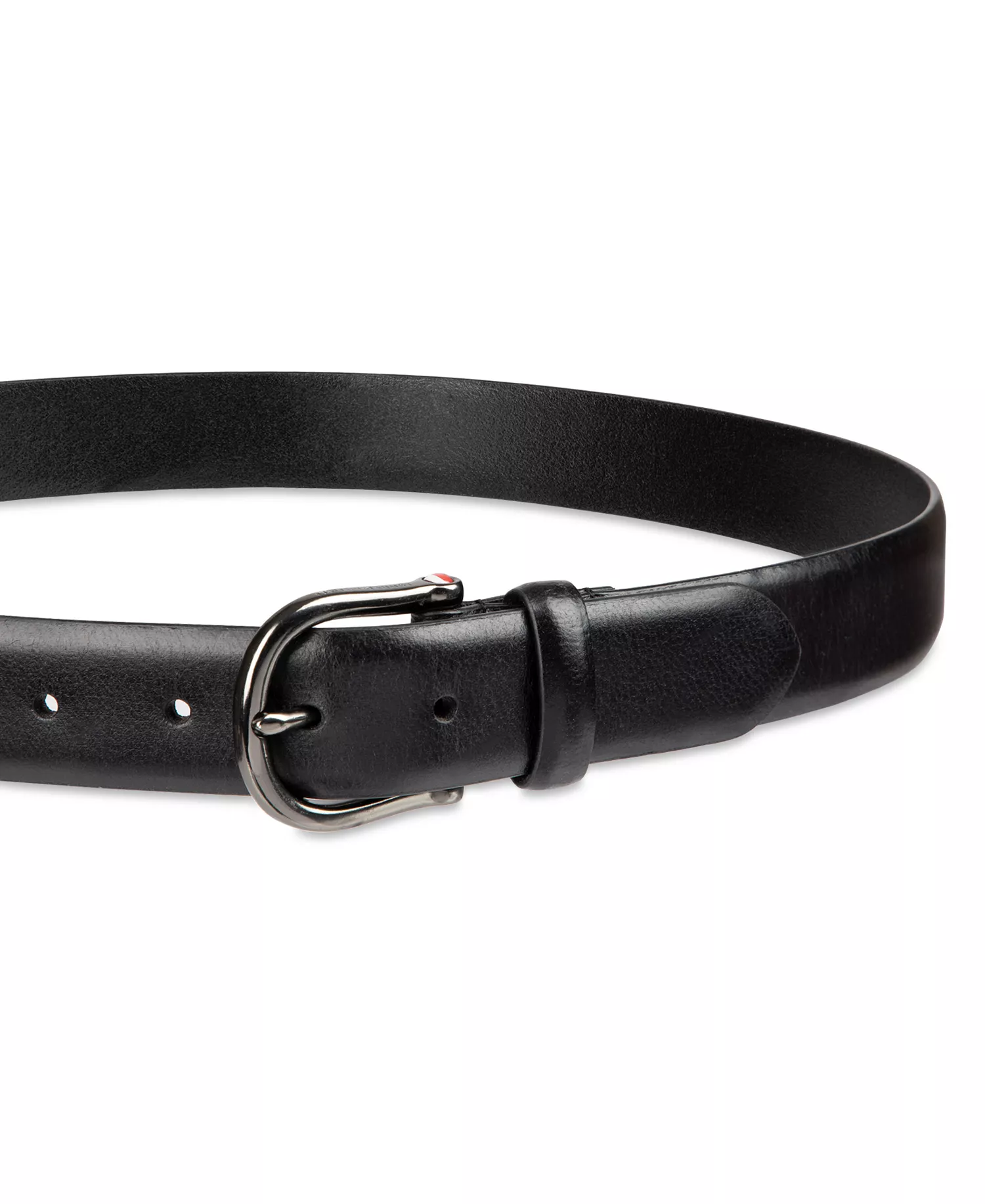 Men's Nautical Feather Edge Leather Belt - Black - L (38-40)