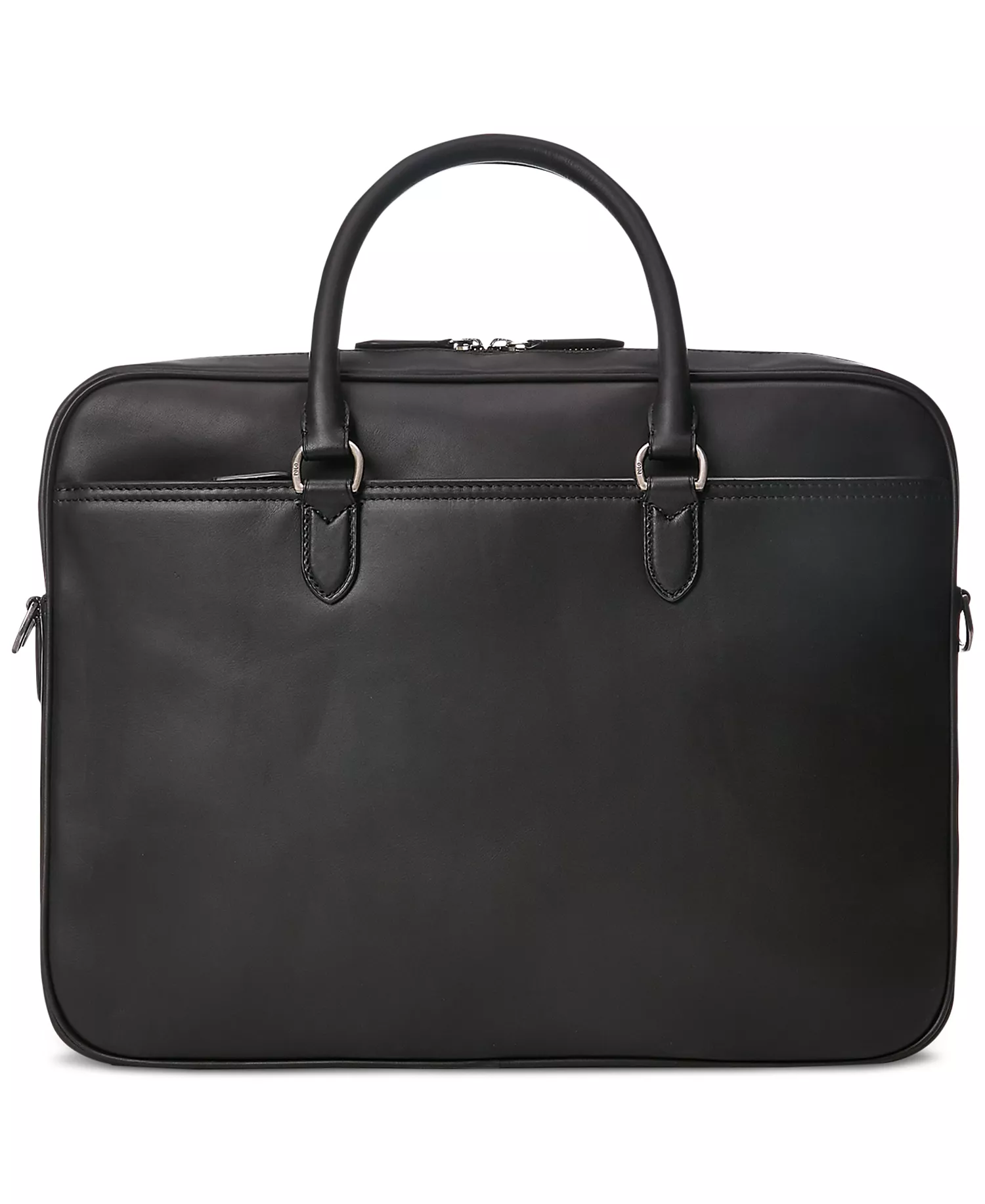 Men's Leather Briefcase Bag - Black - No Size