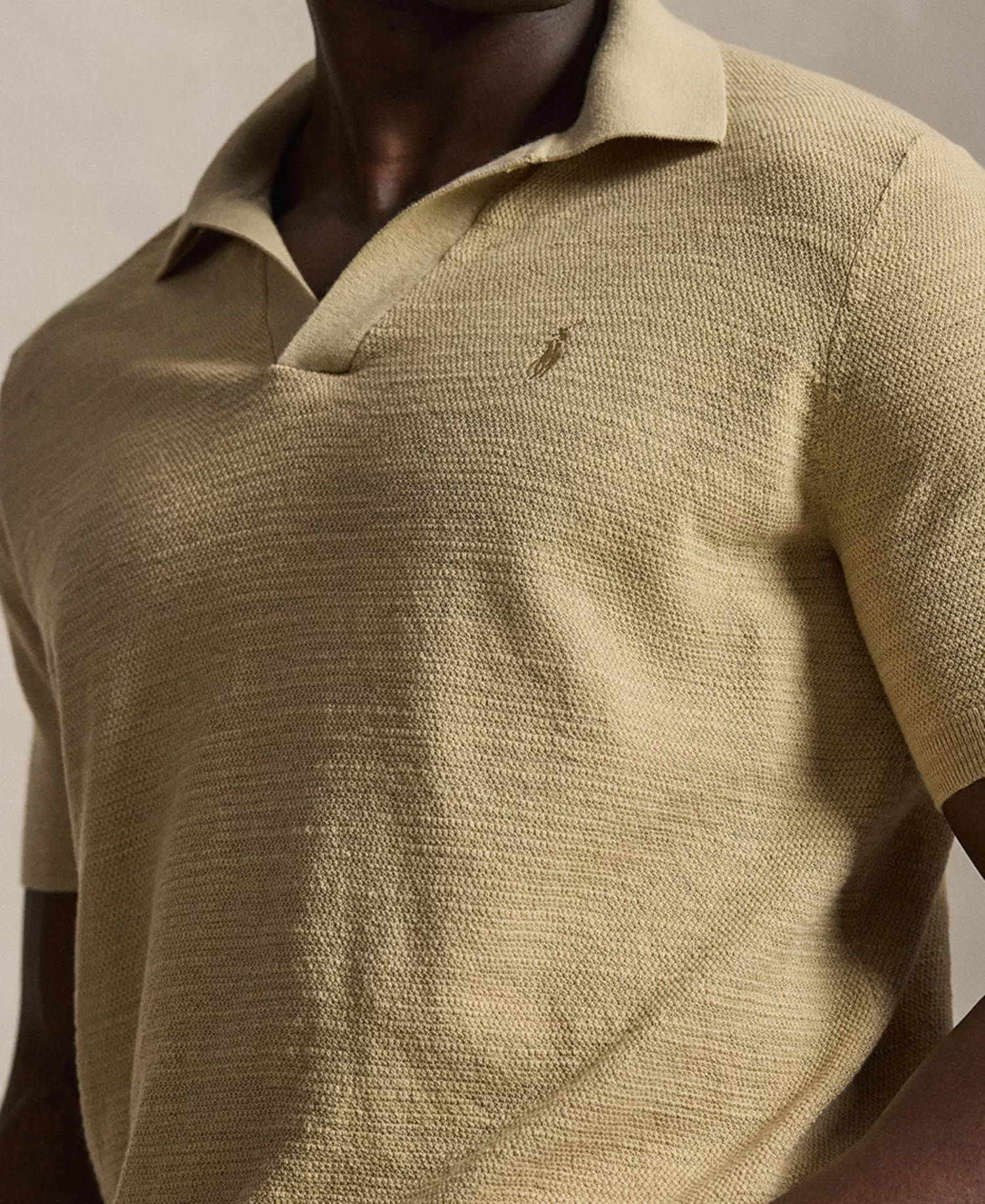 Men's Big & Tall Short-Sleeve Polo Shirt - Dune Tan/Deckwash White - 2LT