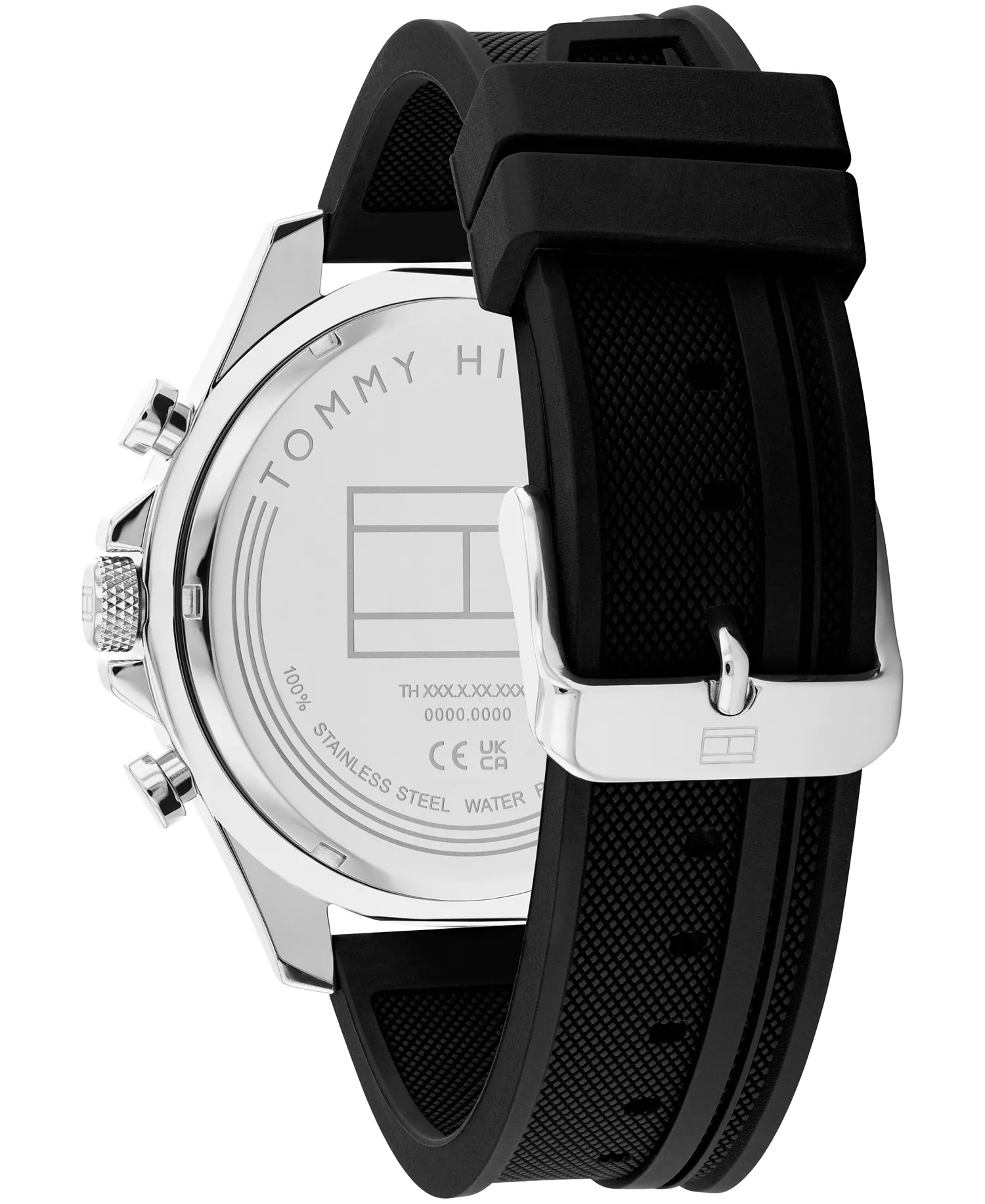 Men's Multifunction Black Silicone Watch 46mm - Black - ONE SIZE