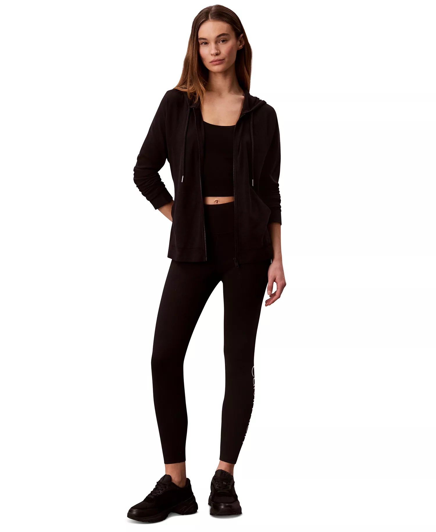 Women's High-Rise Cotton Logo Leggings - Black - 2XL