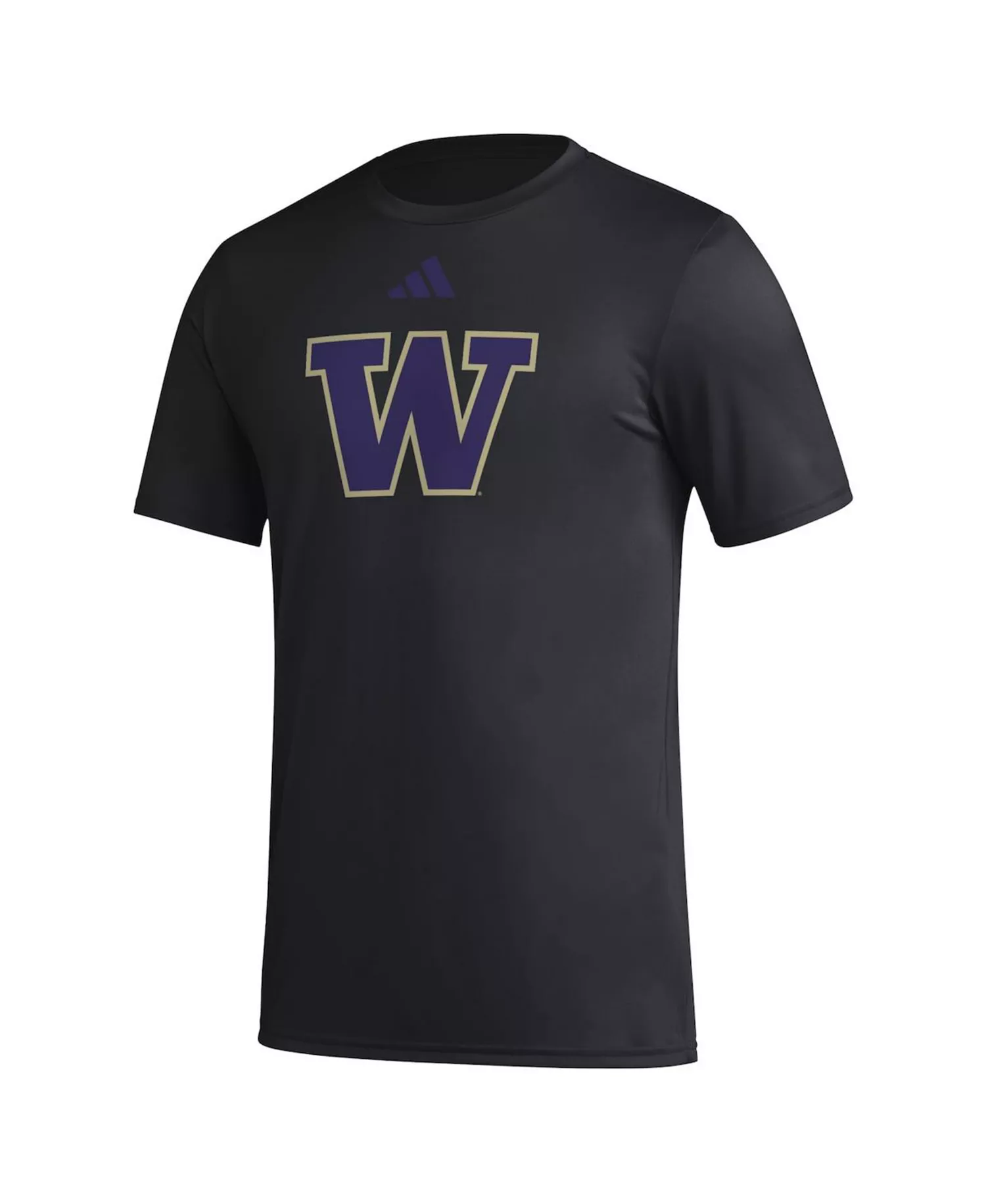 Men's Washington Huskies Primary Locker Logo Pre-Game AEROREADY T-Shirt - Black - 2XL
