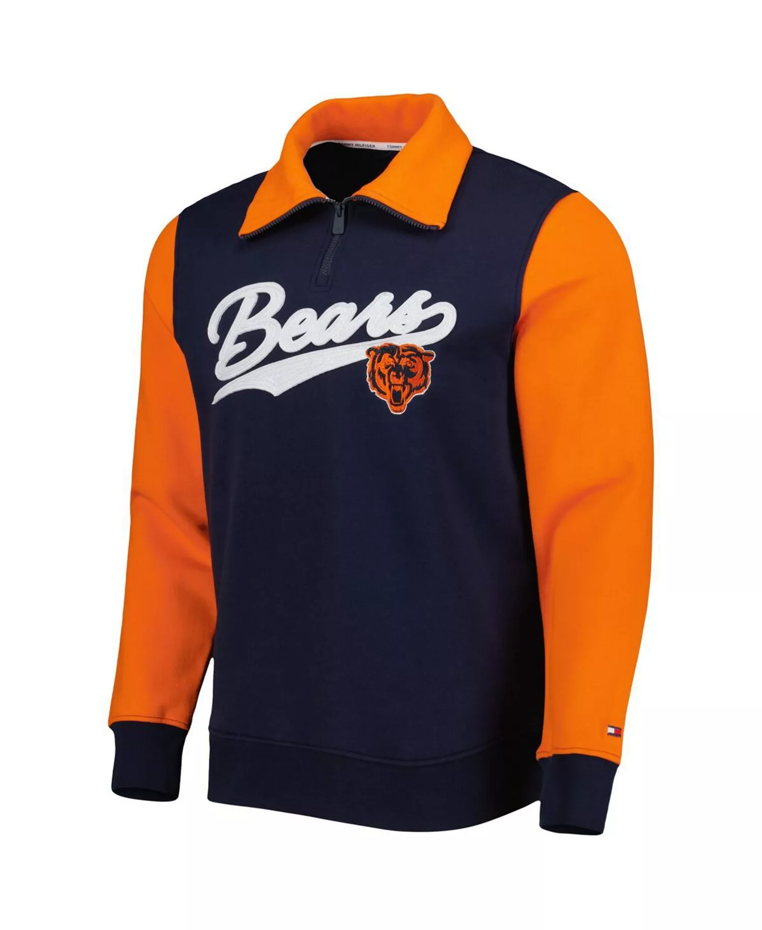 Men's Navy, Orange Chicago Bears Aiden Quarter-Zip Top - Navy, Orange - S
