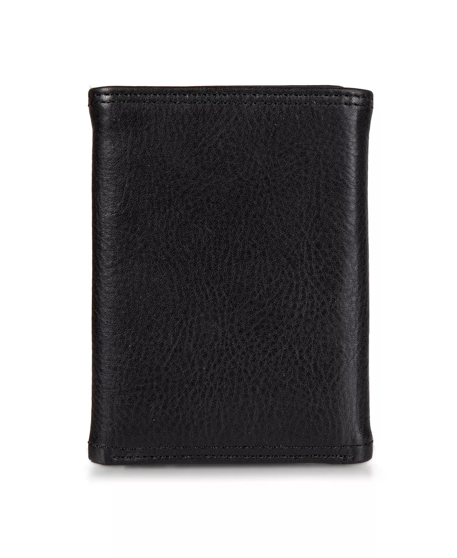Men's Enameled Logo Leather Trifold Wallet - Black - ONE SIZE