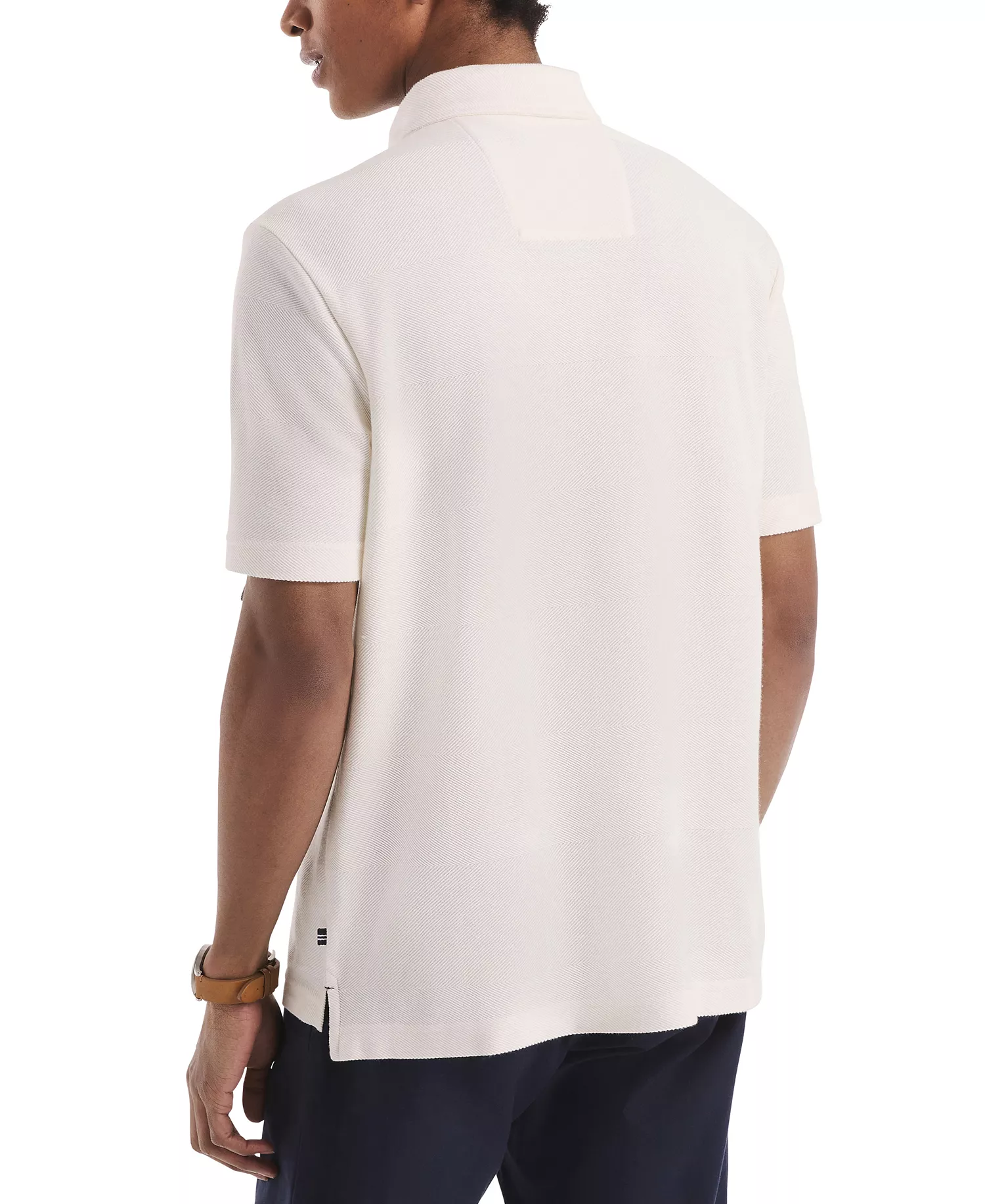 Men's Classic-Fit Herringbone Polo Shirt - Sail White - S