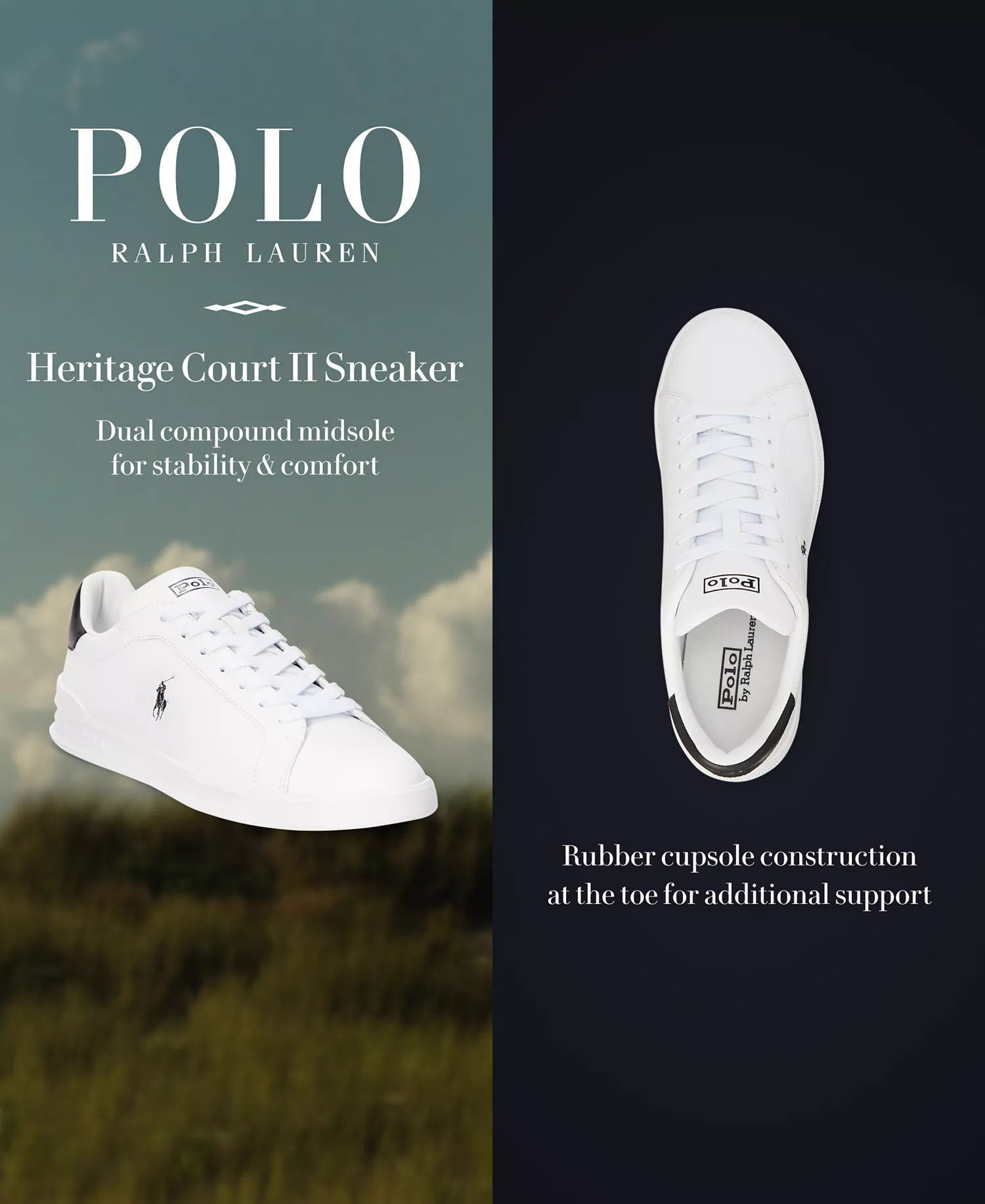 Men's Heritage Court II Leather Sneaker - Polo Pale Russet - 10