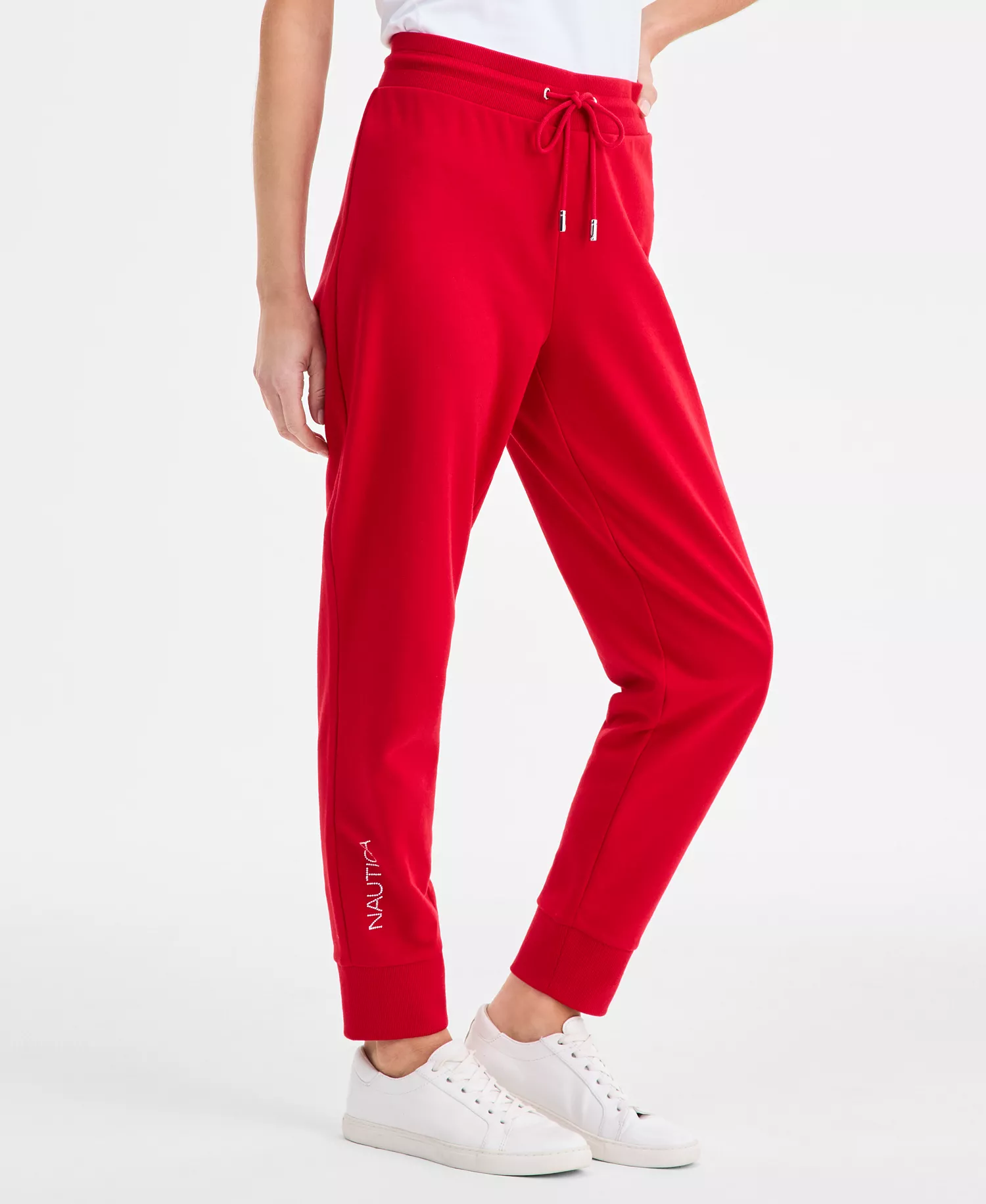 Nautica Women's Hotfix Logo Jogger Pants - Haute Red - M