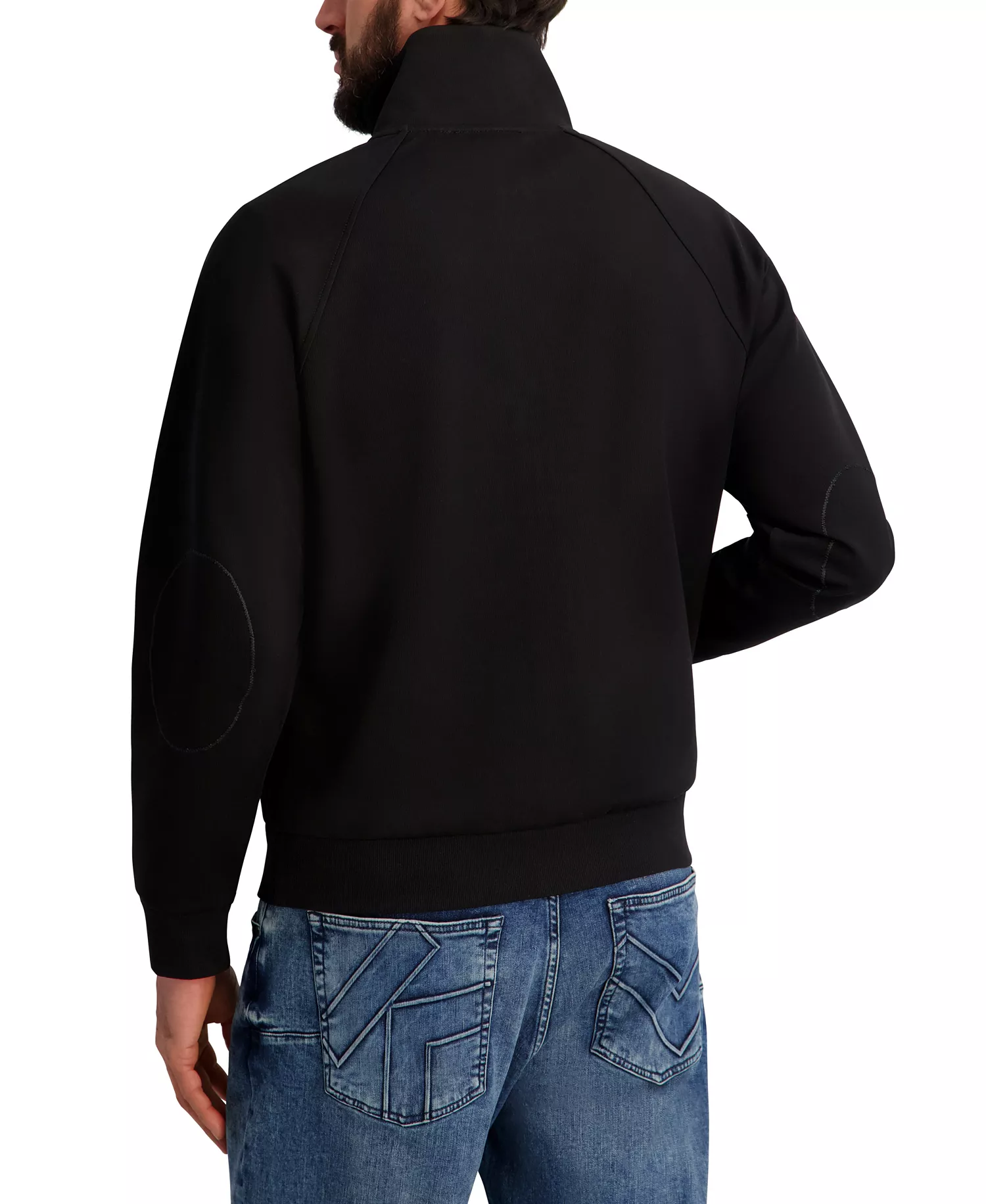 Men's Full-Zip Ponte Track Jacket - Black - 2XL