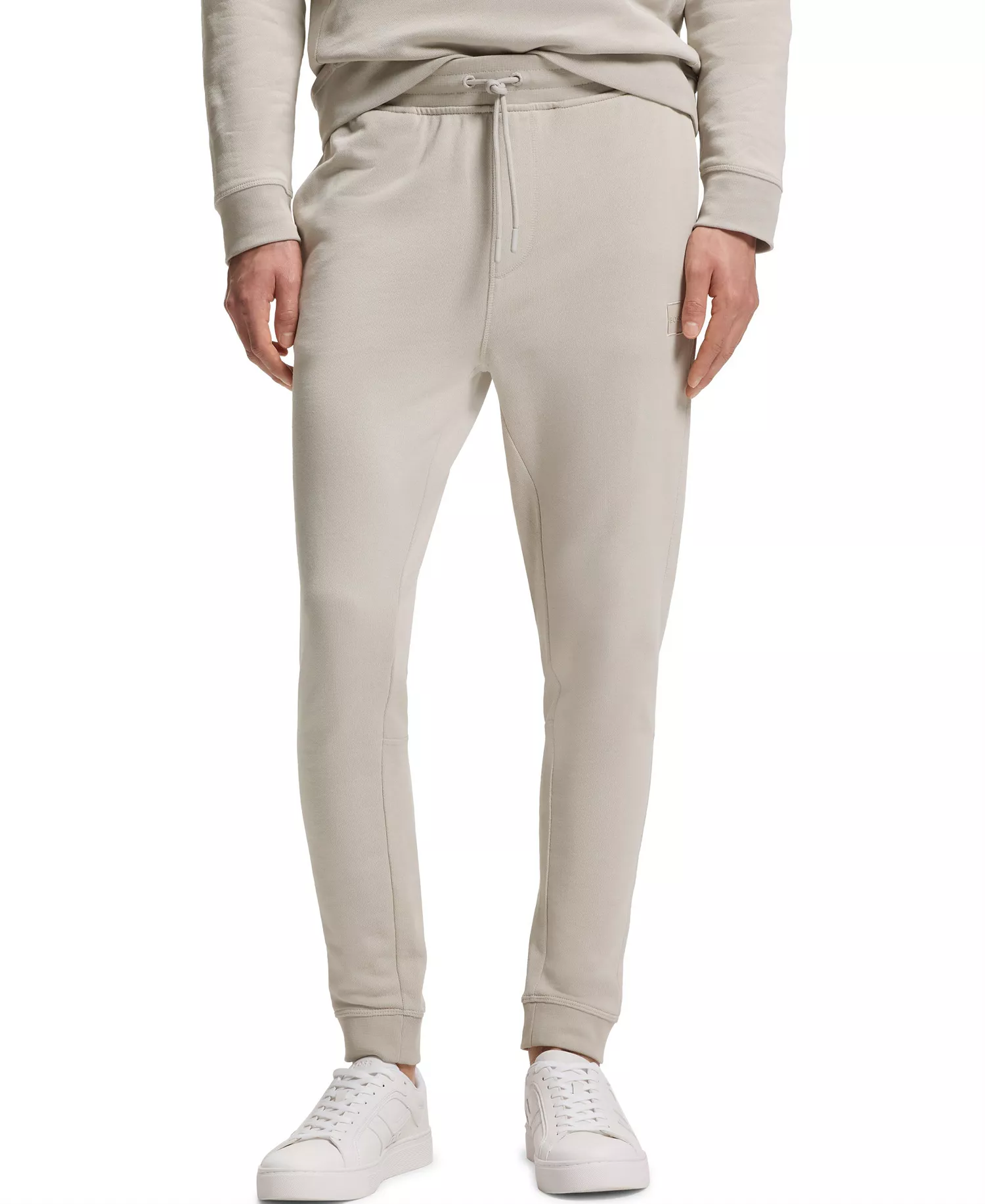 Men's Cotton-Terry Logo Patch Tracksuit Bottoms Pants - Open Gray - 2XL