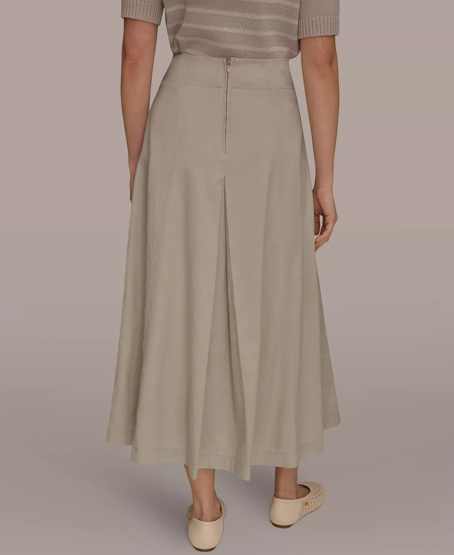 Women's Tencel Linen Panel Skirt - Tuscan Grey - 10