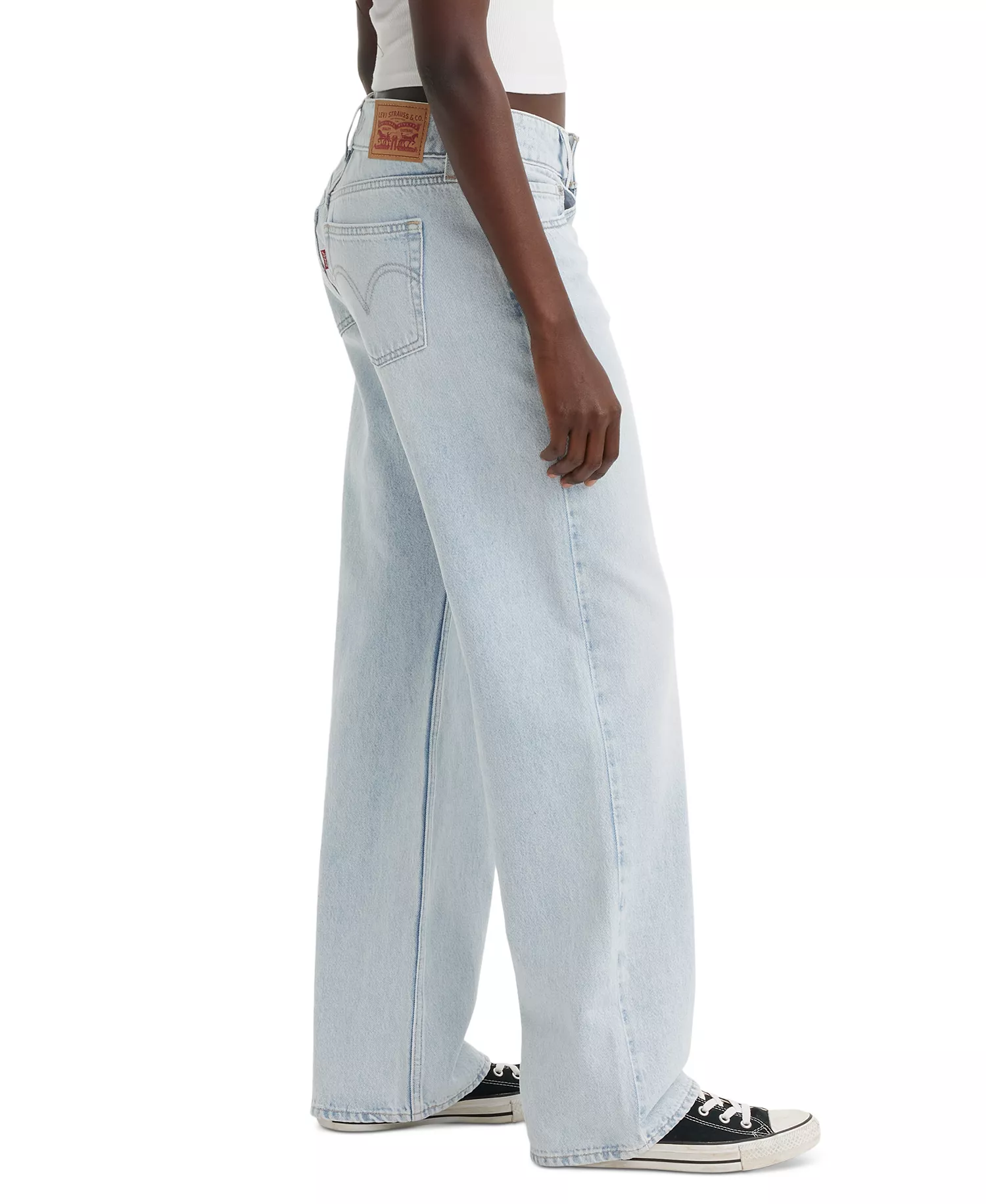 Women's Super-Low Double-Button Relaxed-Fit Denim Jean - Abraided Art - 24