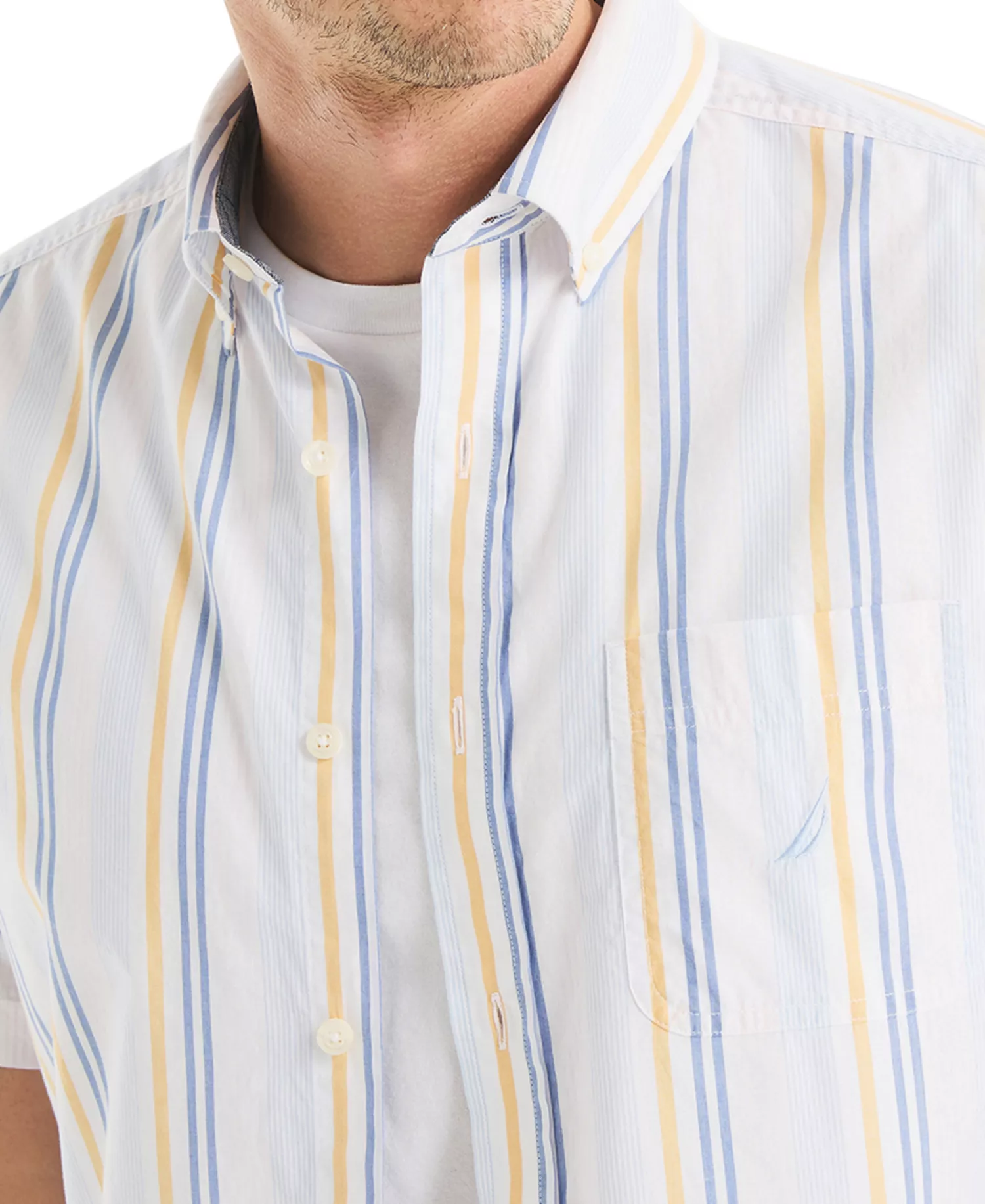 Men's Classic-Fit Stripe Shirt - Bright White - 2XL