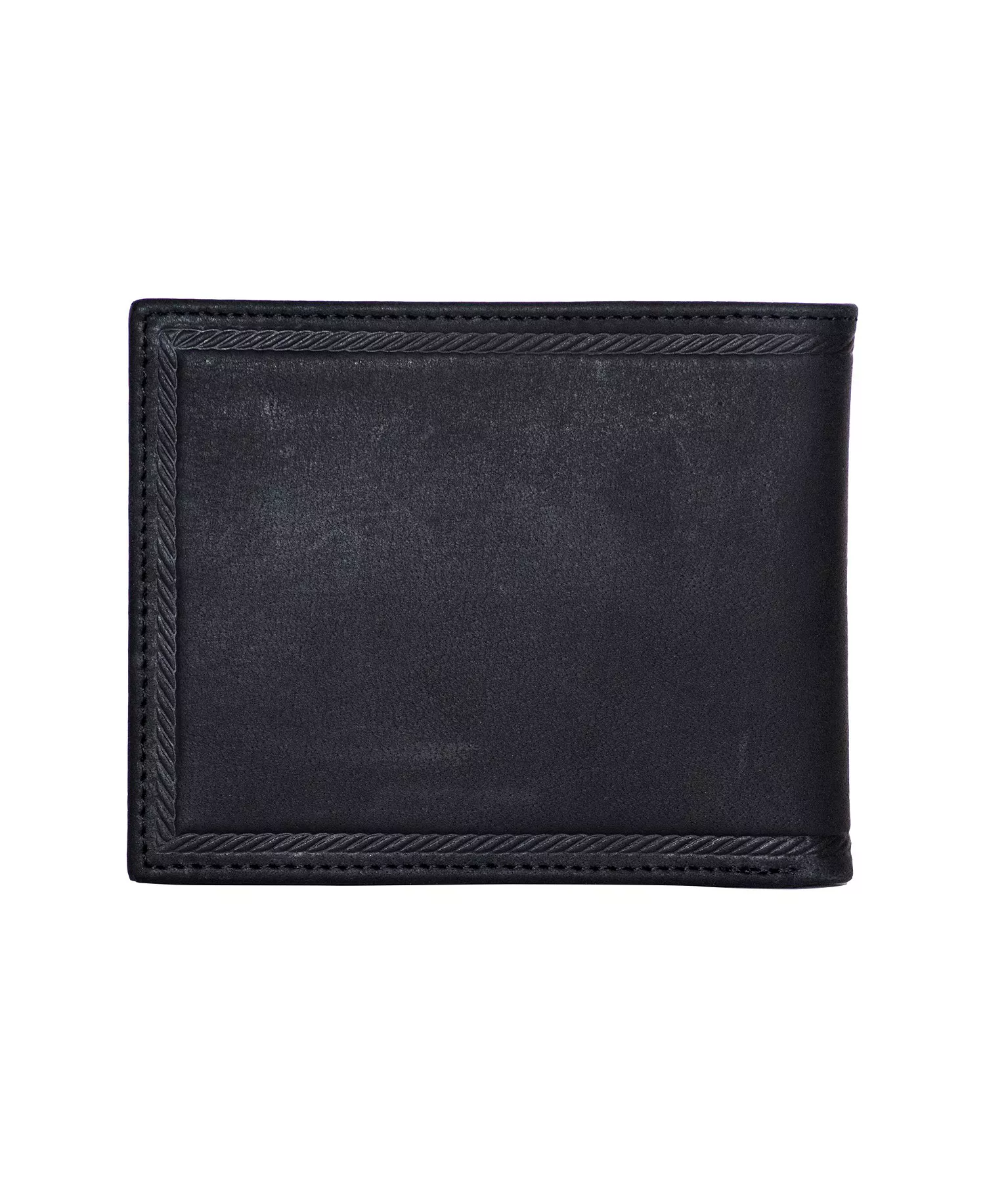 Men's Credit Card Bifold Leather Wallet - Black - ONE SIZE