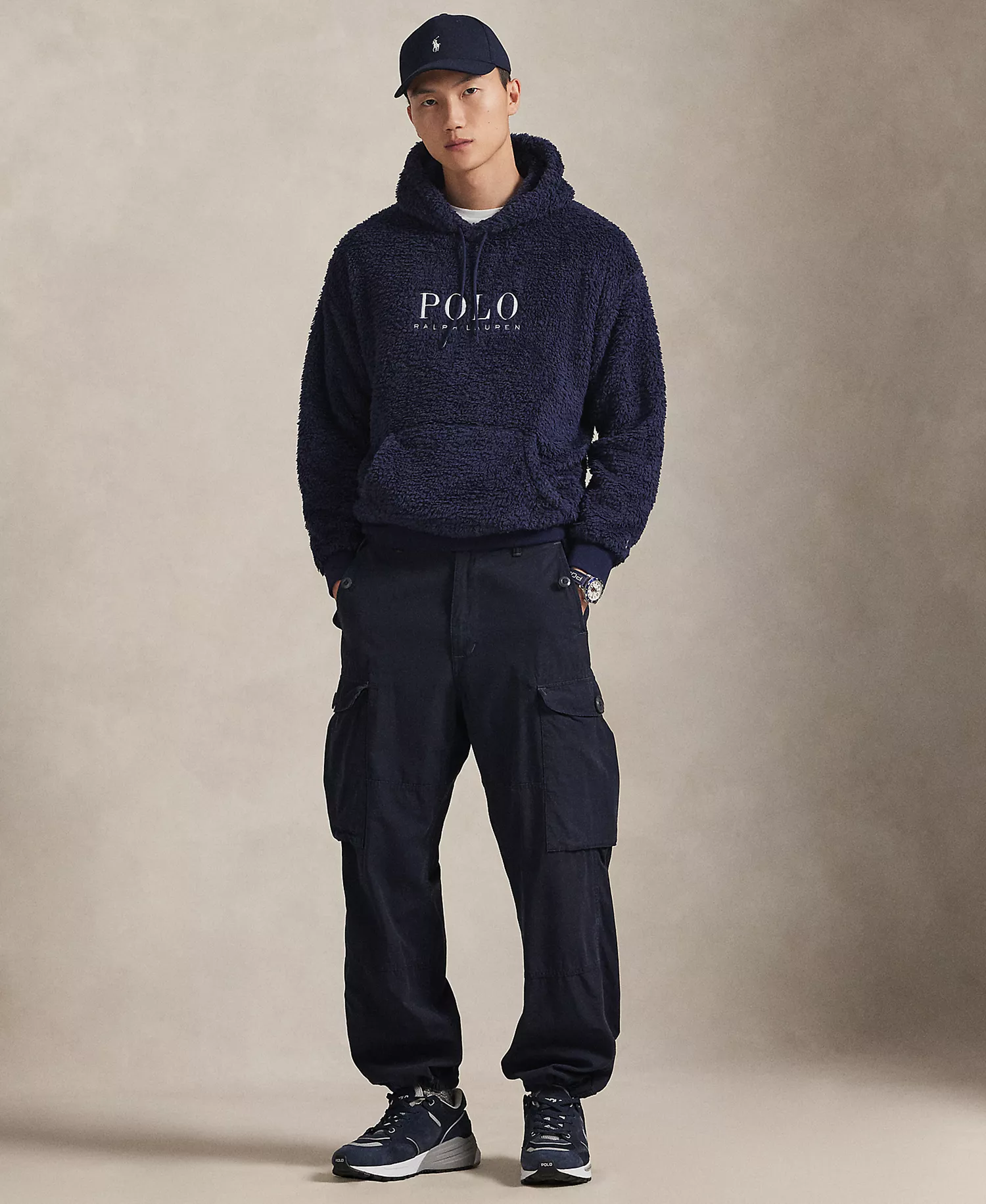 Men's Logo Double-Knit Hoodie - Cruise Navy - 2XL
