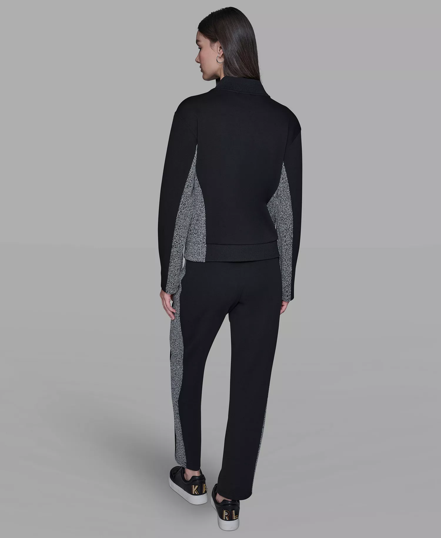 Women's Front Zip Bomber Jacket - Black - L