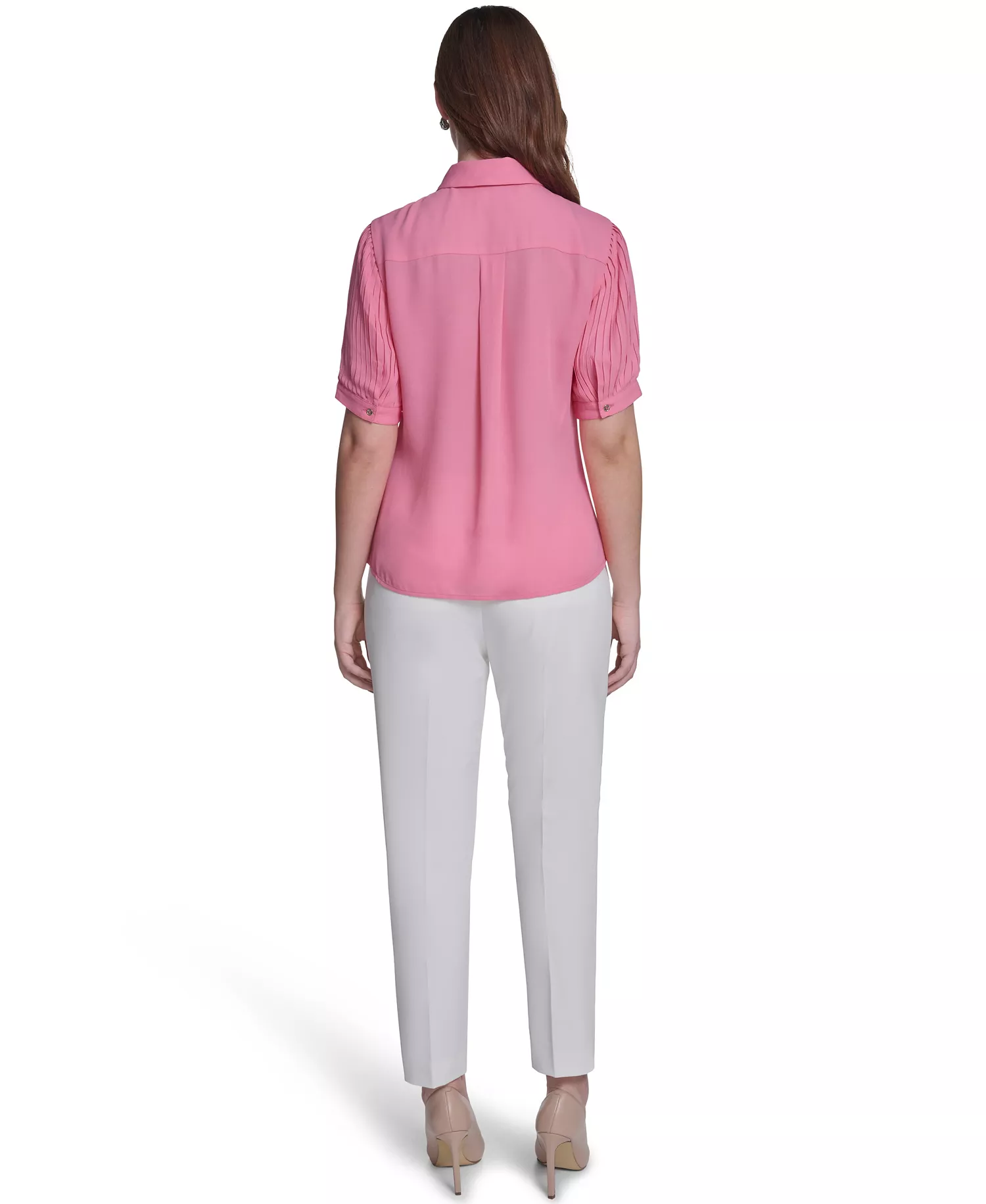 Women's Collared Top - Pink Tulip - L
