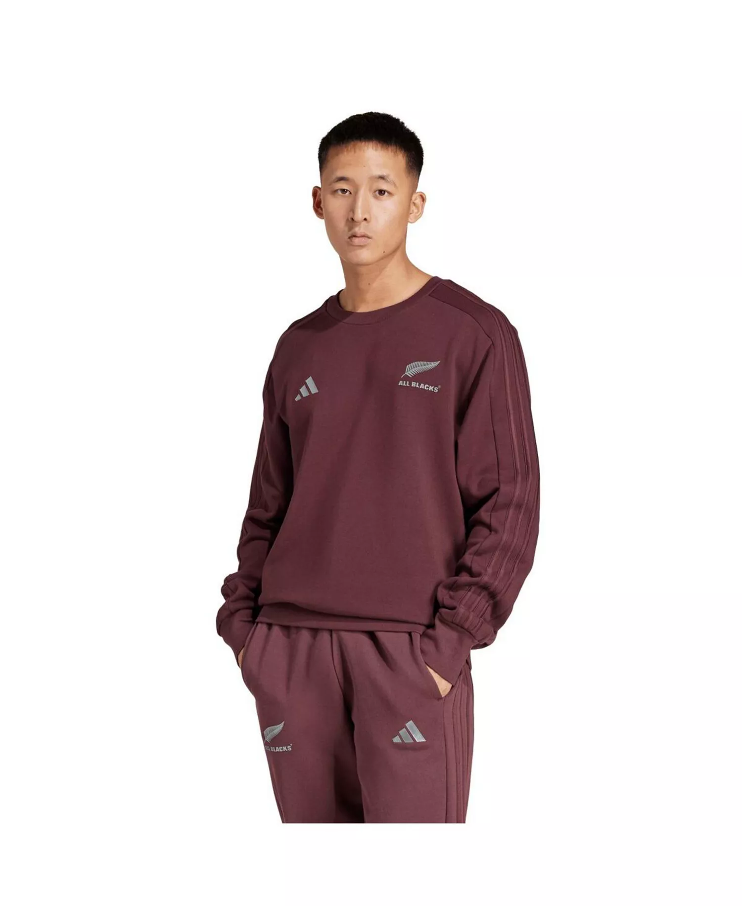 Men's Maroon New Zealand Rugby All Blacks Pullover Sweatshirt - Maroon - L