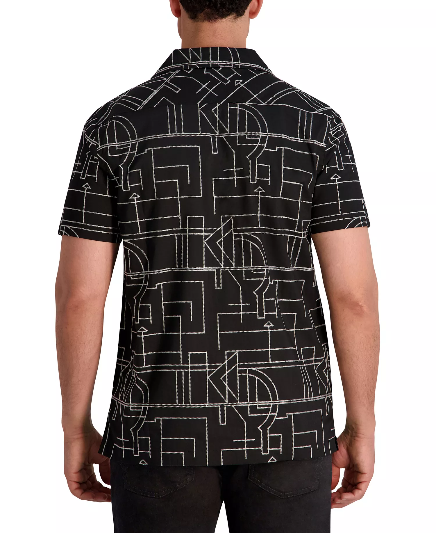 Men's Camp Collar Woven Shirt - Black - 2XL