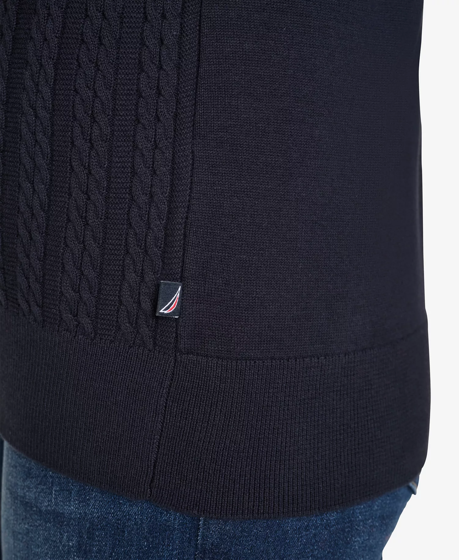 Nautica Women's Solid Button V Neck Polo Sweater - Night Sky - S