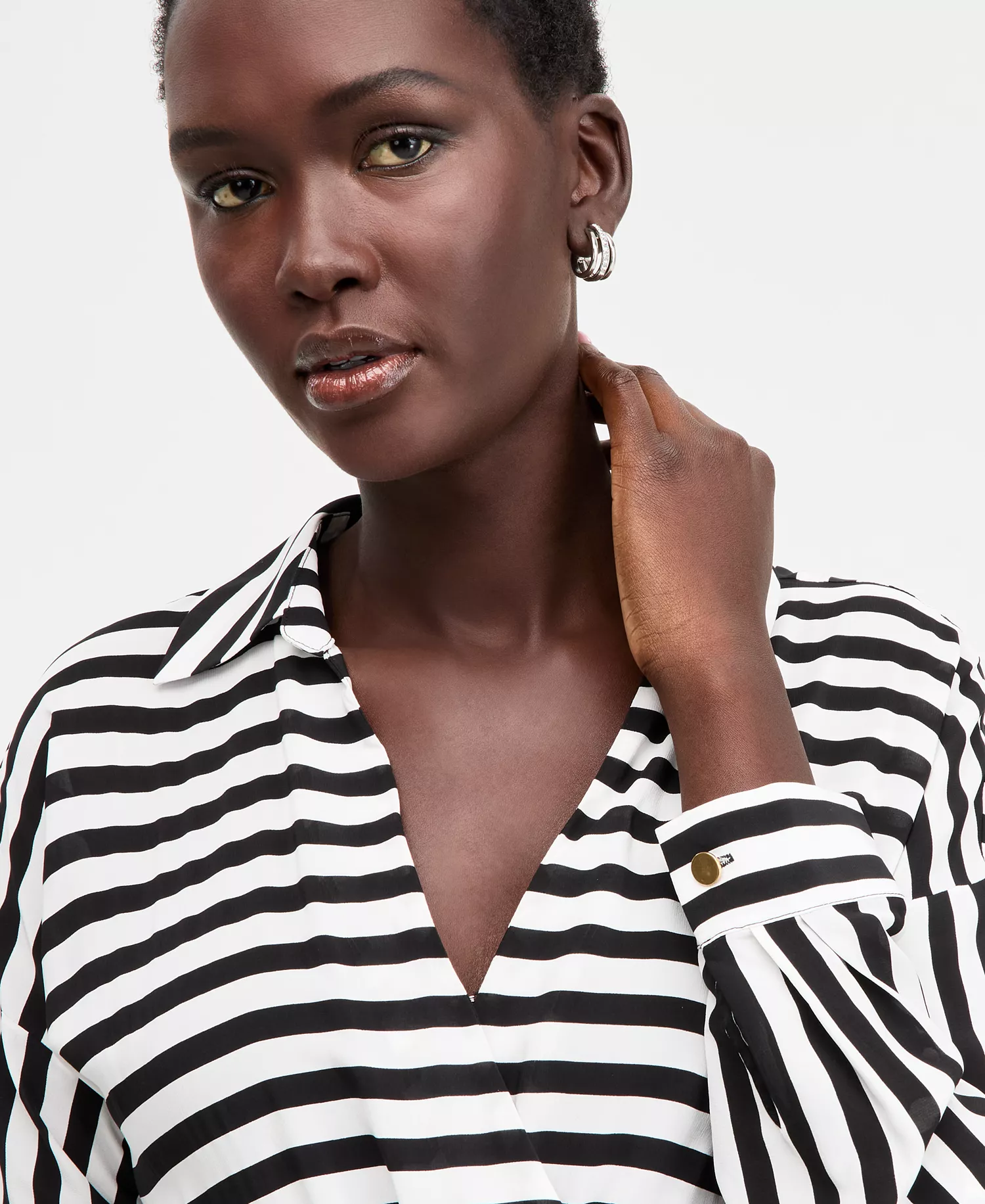 Women's Striped Faux-Wrap Dress, Macy's Exclusive - Prt Ls Wrap Dress - L
