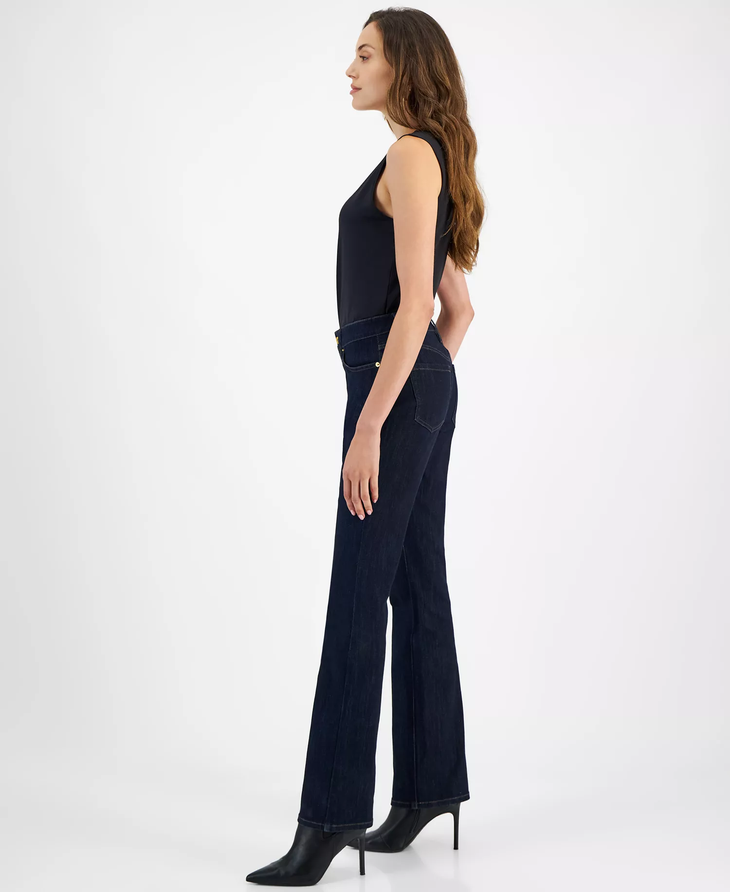 Women's Mid-Rise Bootcut Jeans, Created for Macy's - Dark Indigo - 0