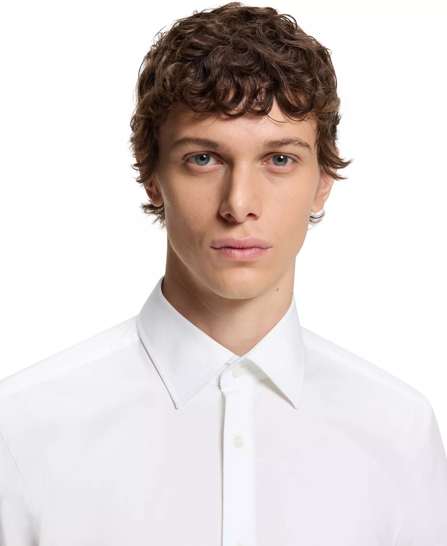 Men's Easy-Iron Stretch-Cotton Poplin Slim-Fit Dress Shirt - White - 14.5