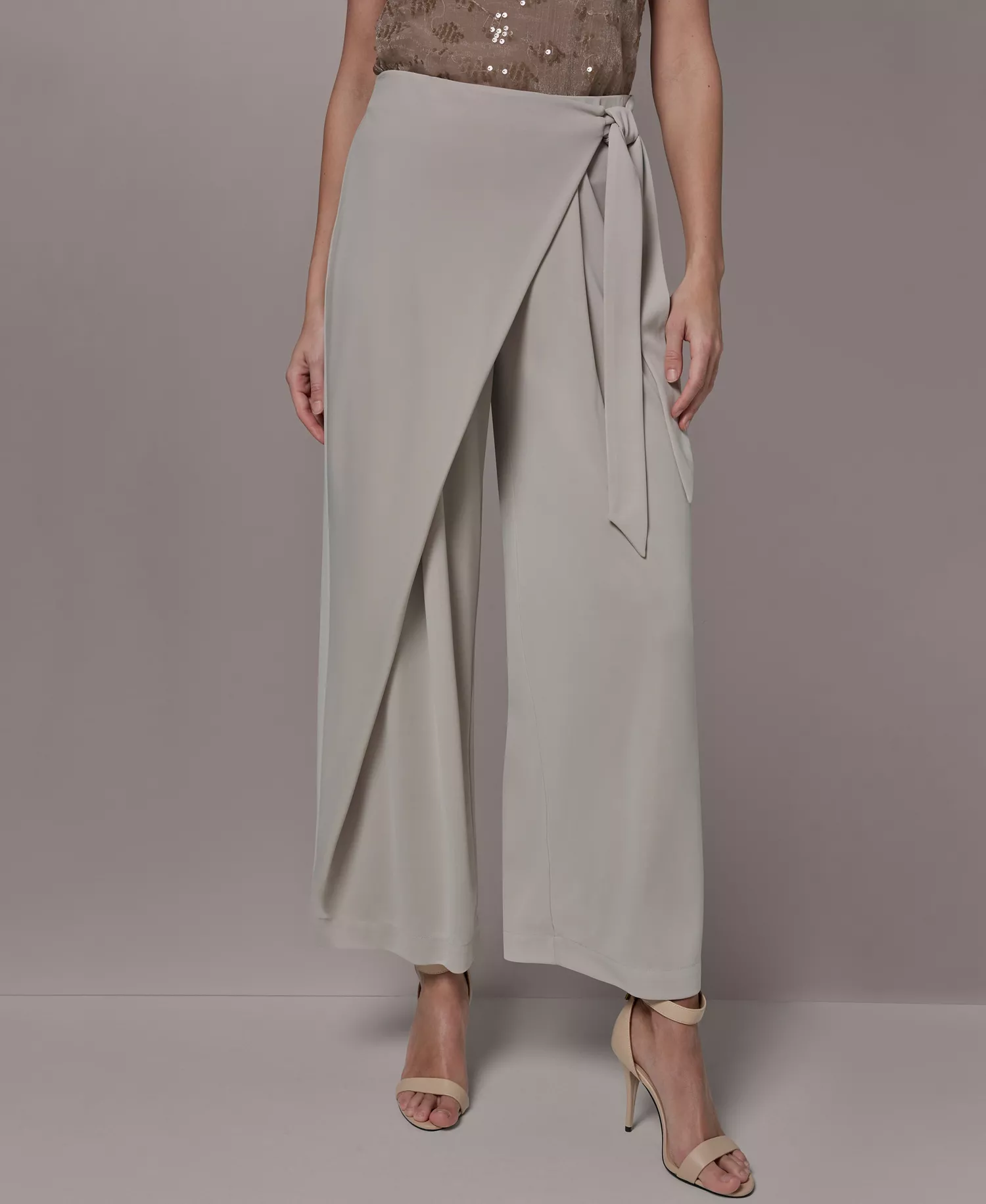 Women's Wrap Overlay Pants - Tuscan Grey - L