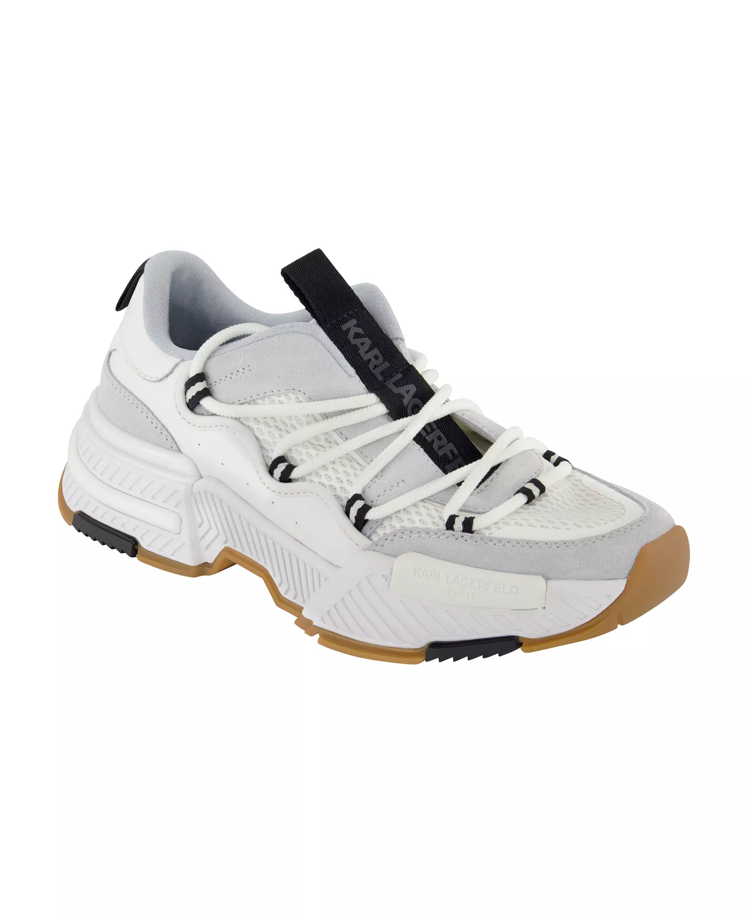 Men's Criss Cross Lace Up Chunky Sole Sneakers - Light gray - 10