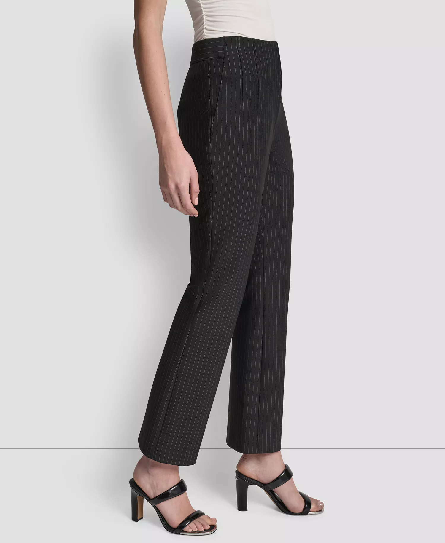 Women's Mid-Rise Pinstripe Pants - Black Pinstripe - 10