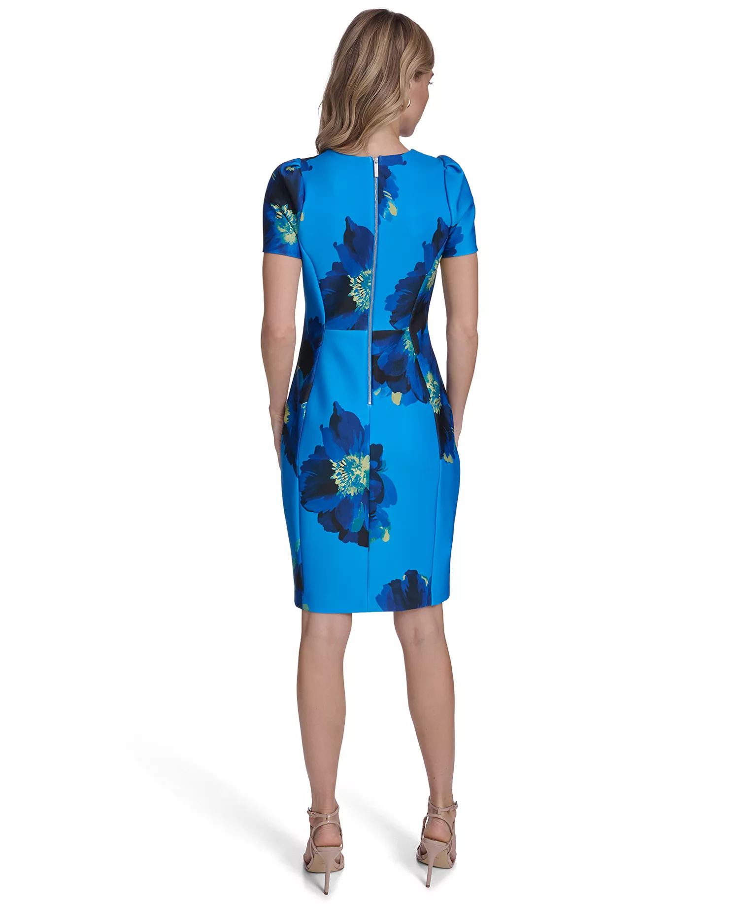 Women's Crewneck Short-Sleeve Dress - Sea multi - 10