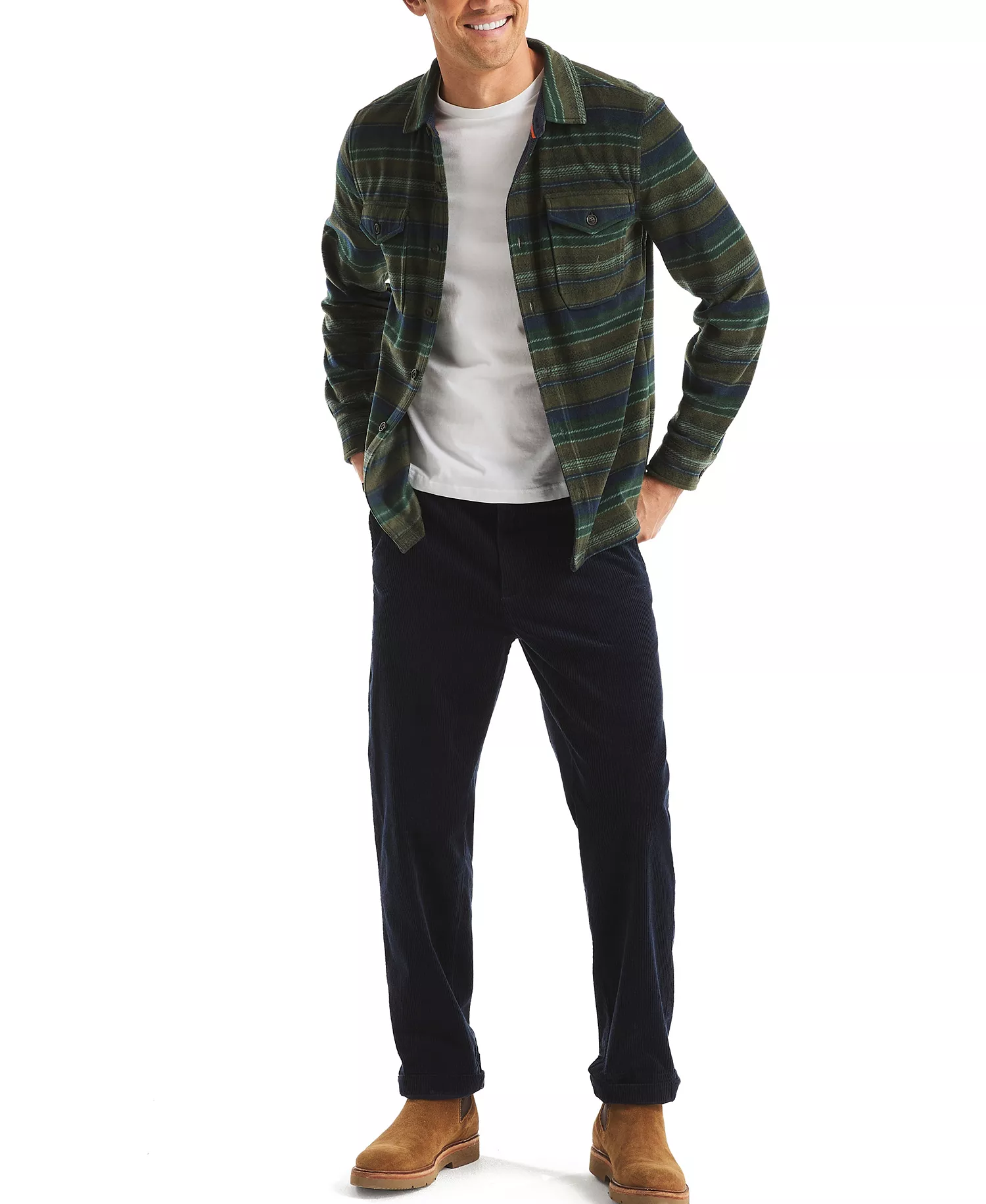 Men's Printed Polar Long Sleeve Shirt - Kelp Seas - 2XL