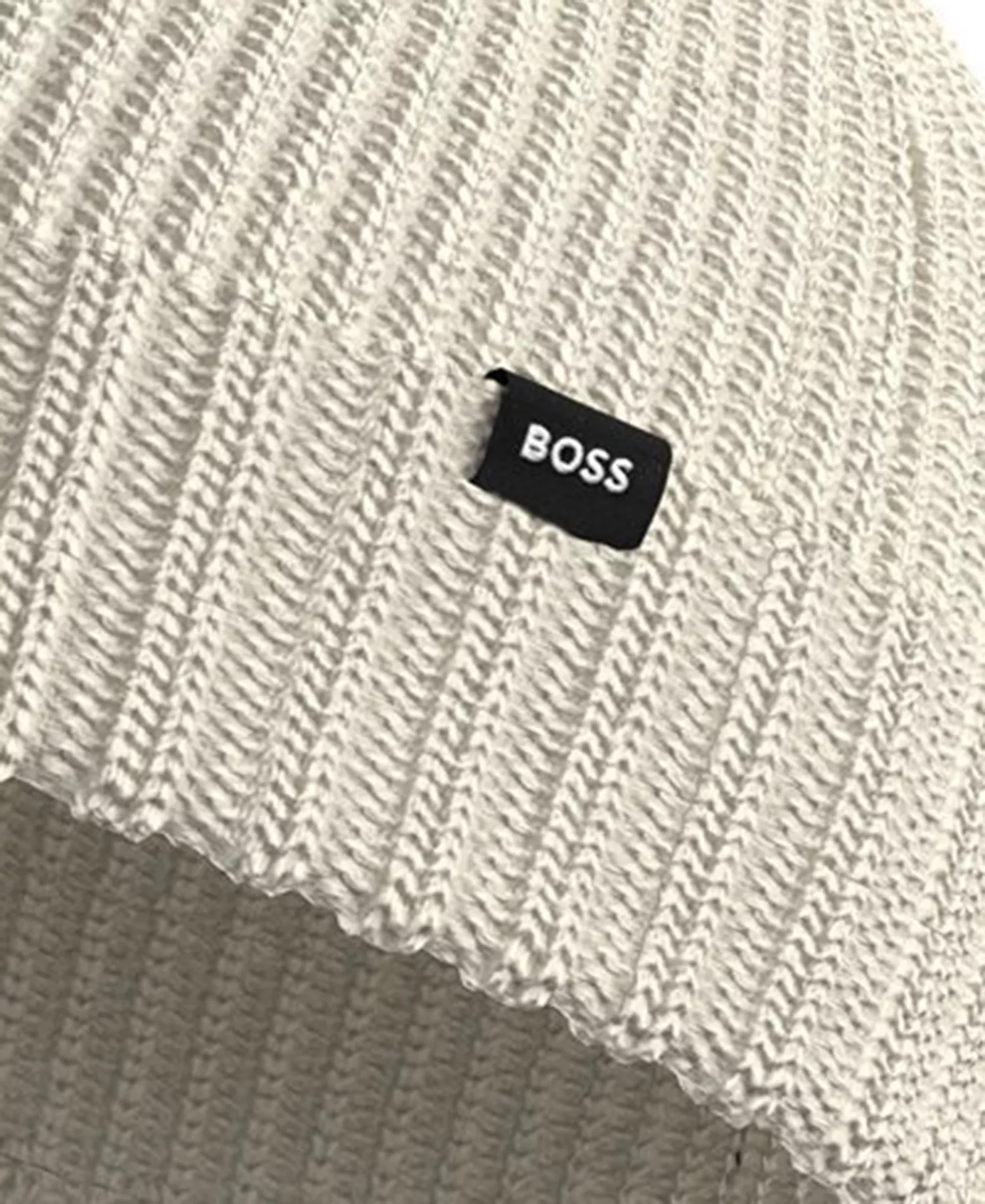 Men's Ribbed Hat - Beige - ONE SIZE