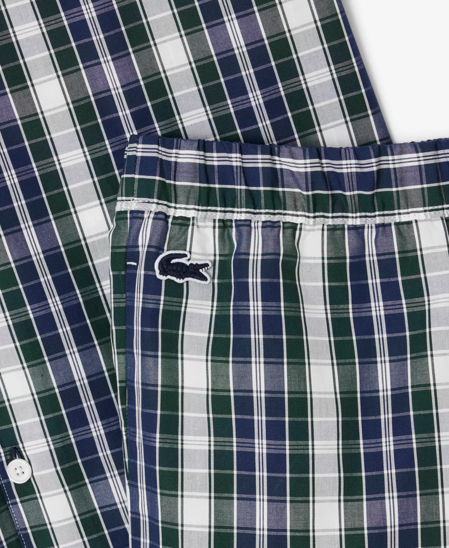 Men's Woven Pajama Set - Sinople/Navy Blue/Flour - S