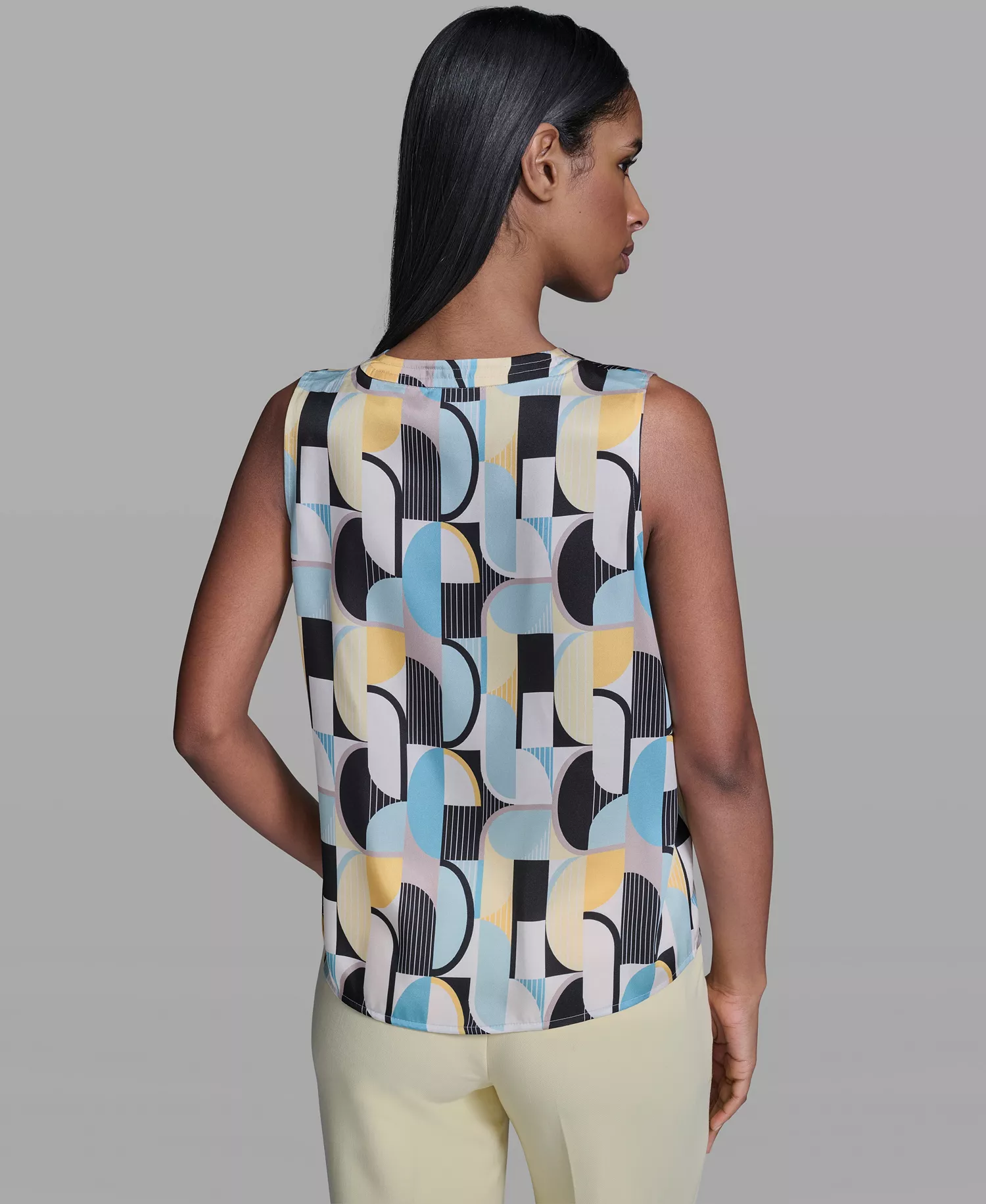 Women's V-Neck Sleeveless Camisole - Fresh Mint/Panna Cotta Multi - L