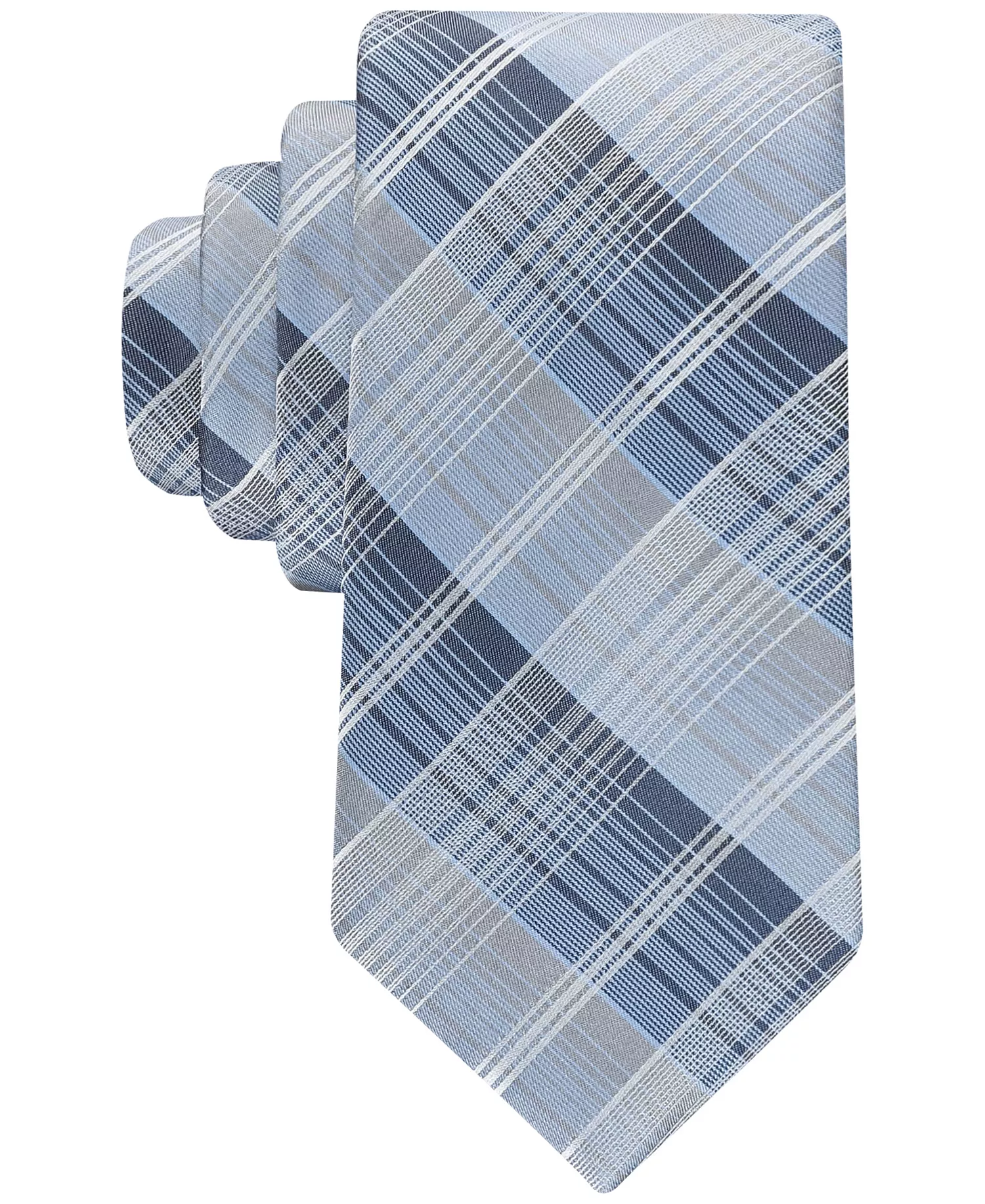 Men's Ombre Plaid Tie - Blue - ONE SIZE