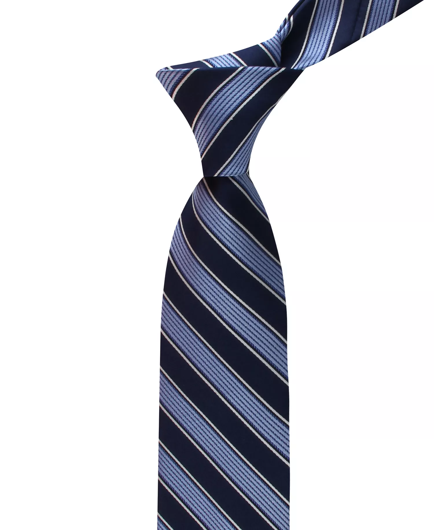 Men's Stanley Striped Pattern Tie - Navy/Black - ONE SIZE