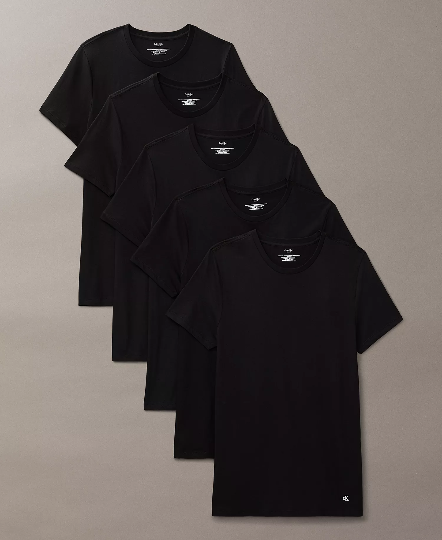 Men's 5-Pack Cotton Classics Crewneck T-Shirts - Black - L