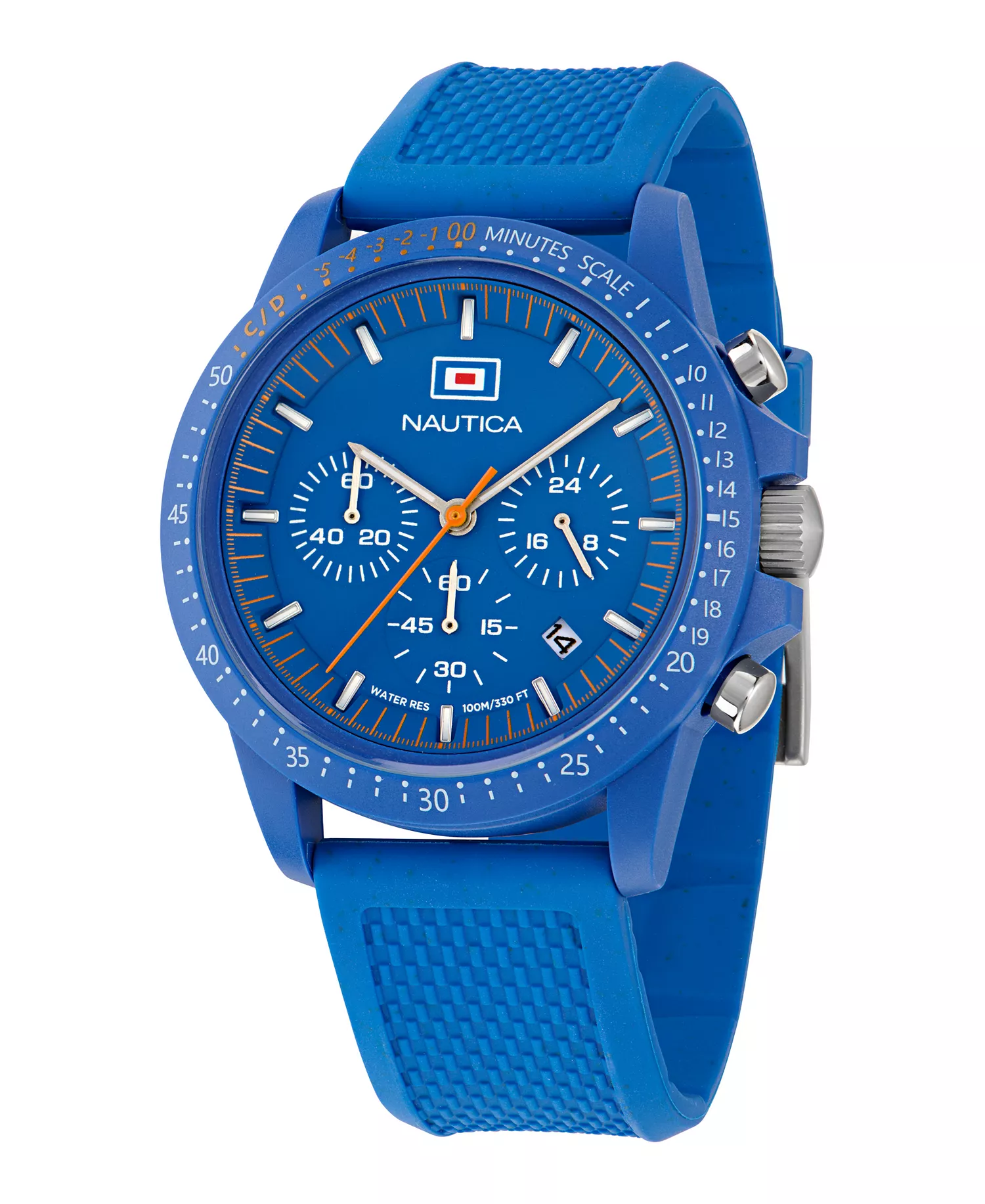 Men's Multifunction or Date Blue Polyurethane Watch, 43mm - Blue - No Size