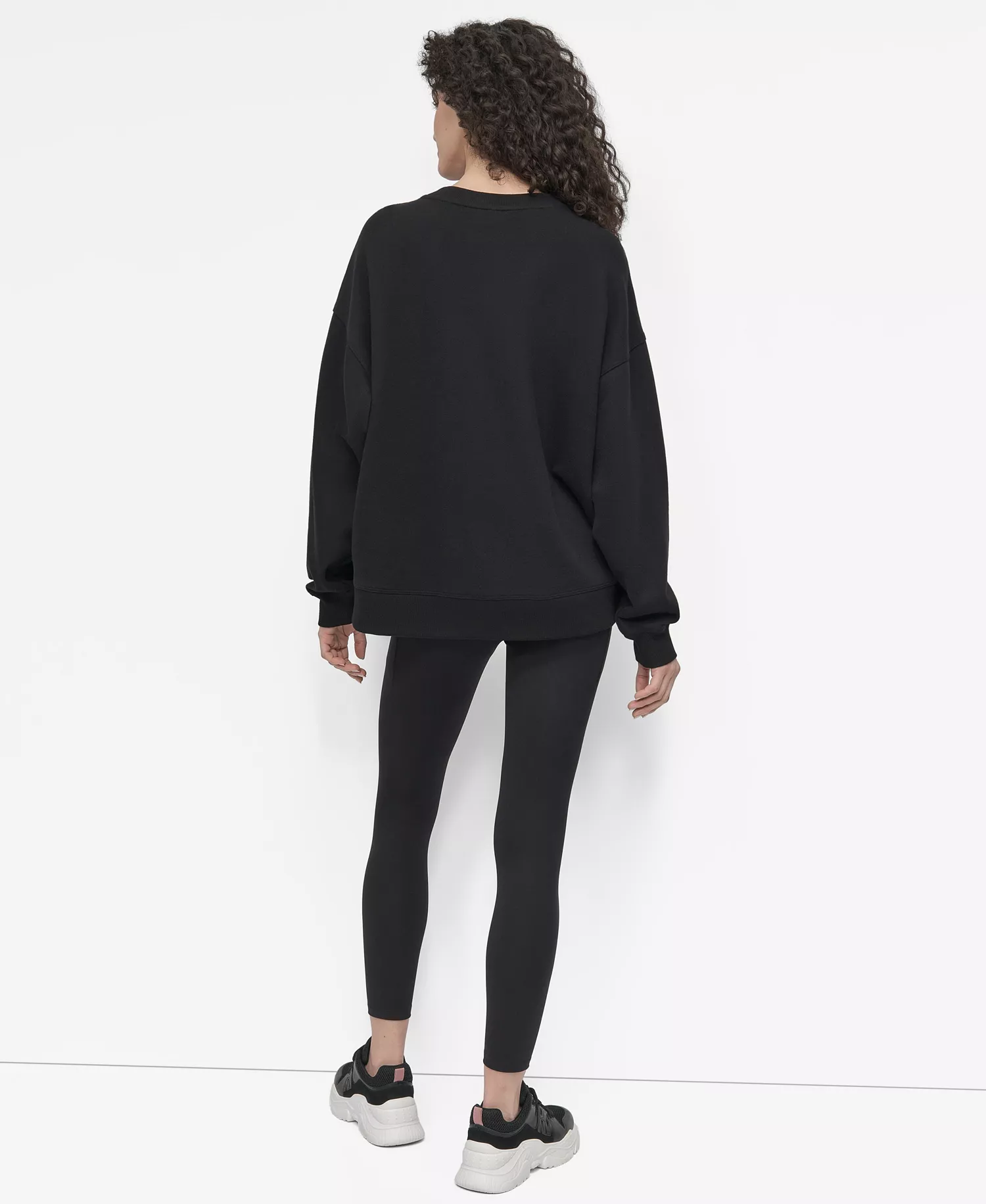 Women's Stacked Flock Logo Crew Neck Top - Eggnog - L