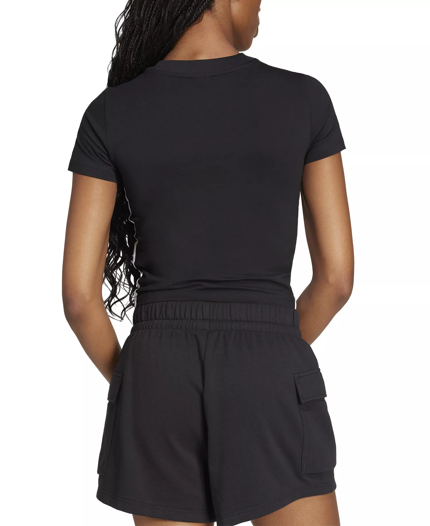 Women's Essentials Slim-Fit Short-Sleeve Baby T-Shirt - Black/White - 2XL