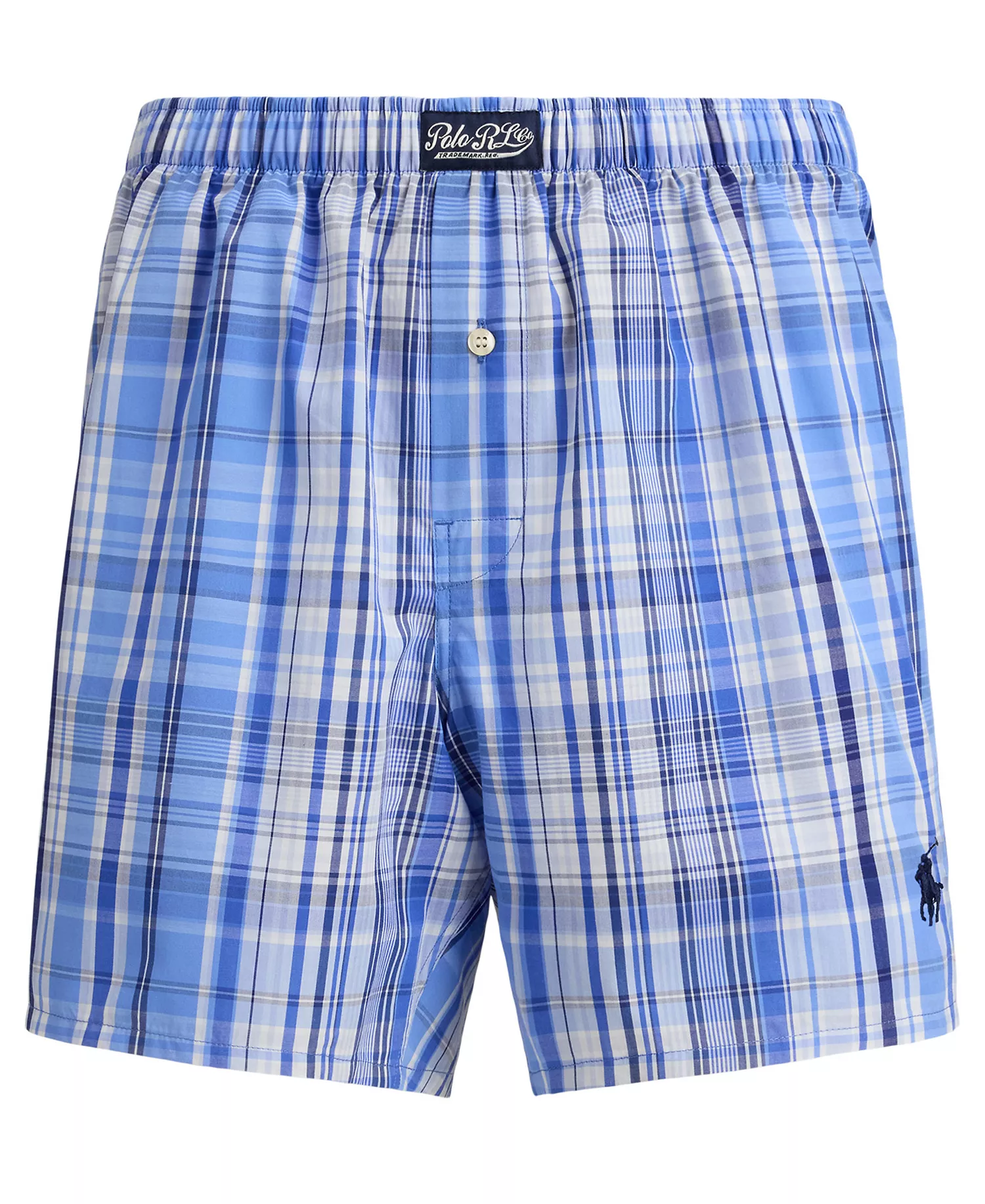 Men's Plaid Woven Boxer Briefs - Robinson Plaid/Cruise Navy - L