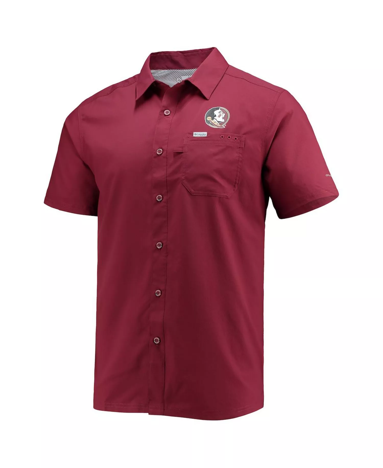 Men's PFG Garnet Florida State Seminoles Slack Tide Camp Button-Up Shirt - Garnet - M