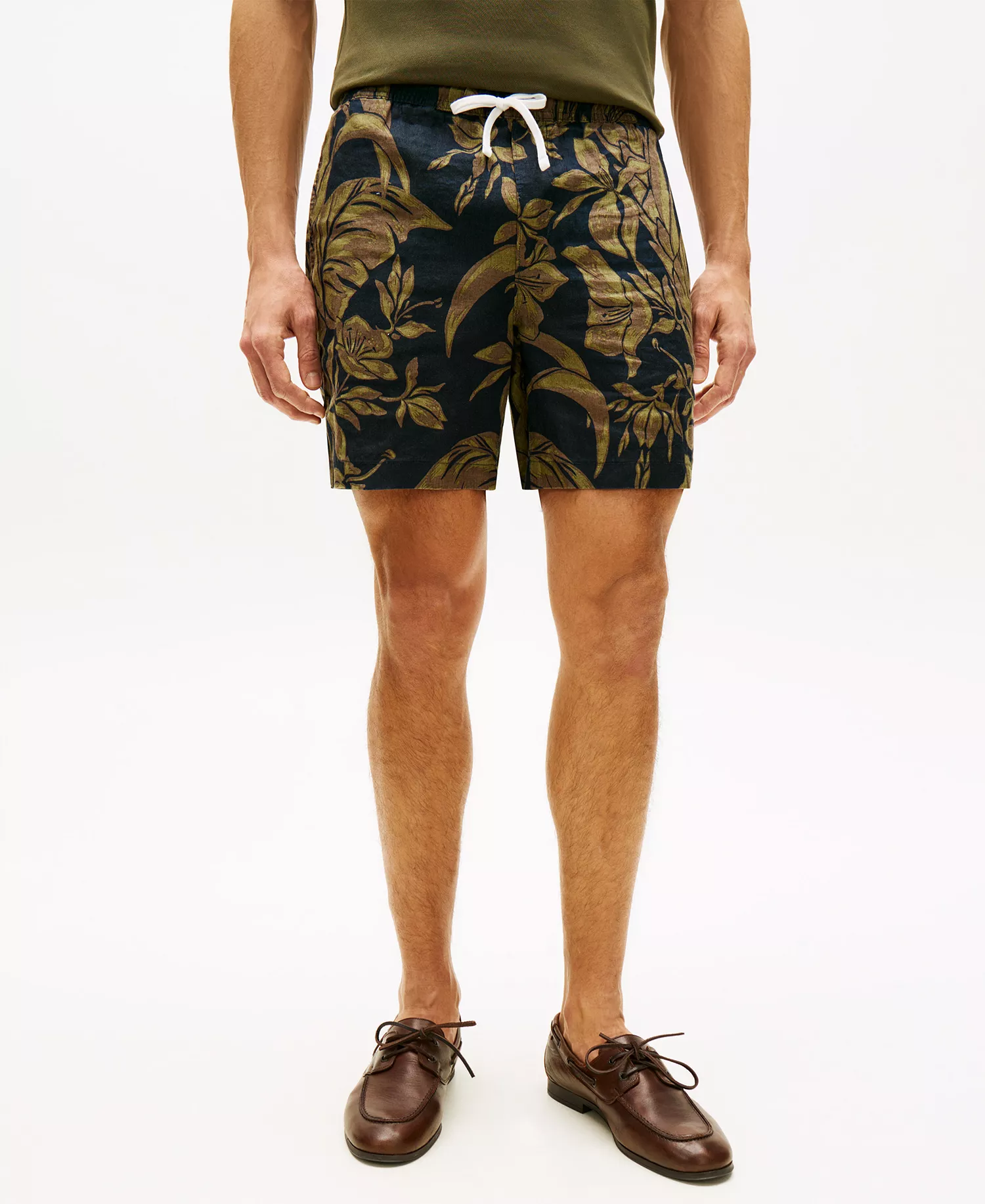 Men's Dover 6" Regular-Fit Linen Floral Shorts - Dark Night Navy Allover - 29