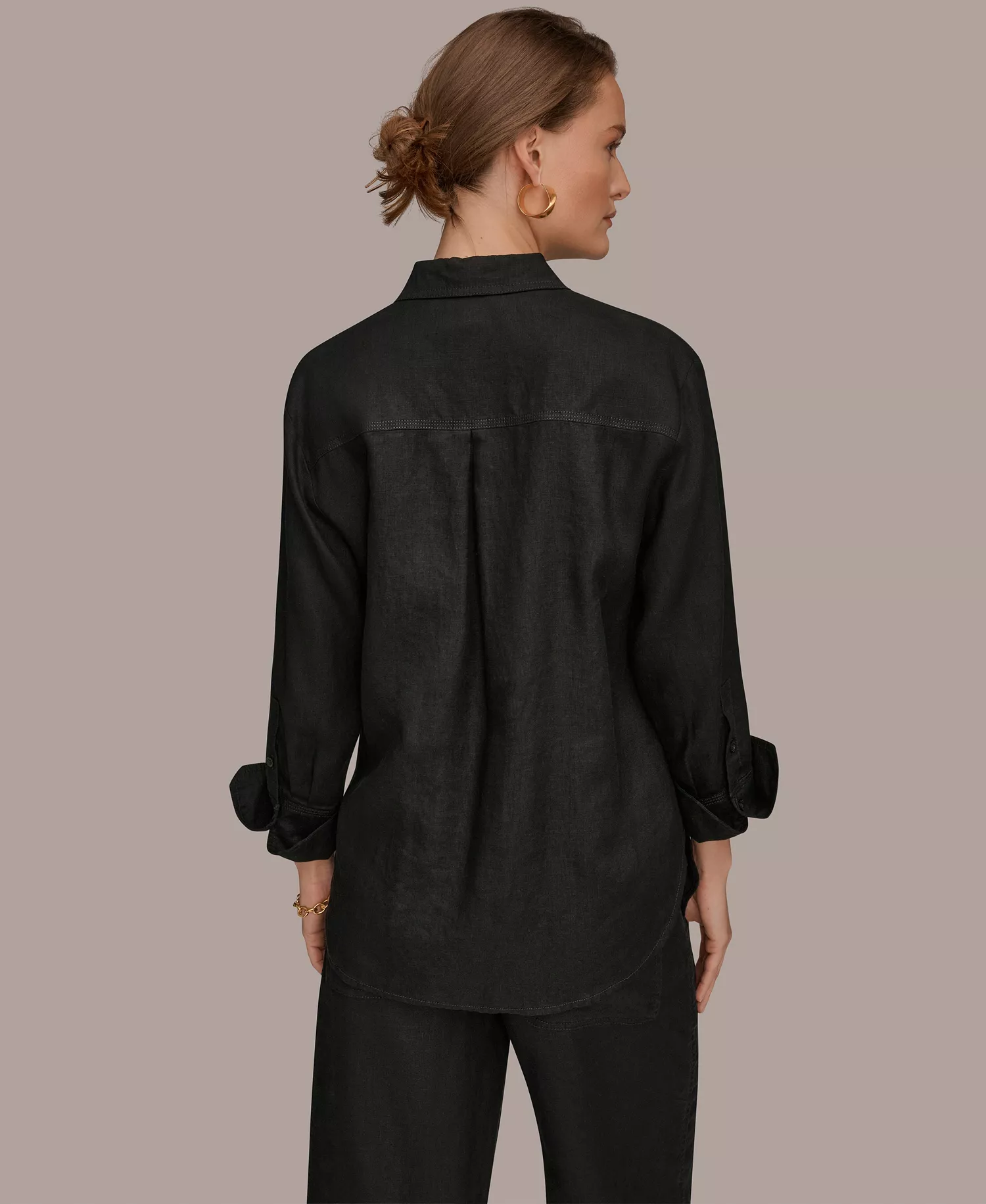 Women's Button-Down Shirt - Black - L